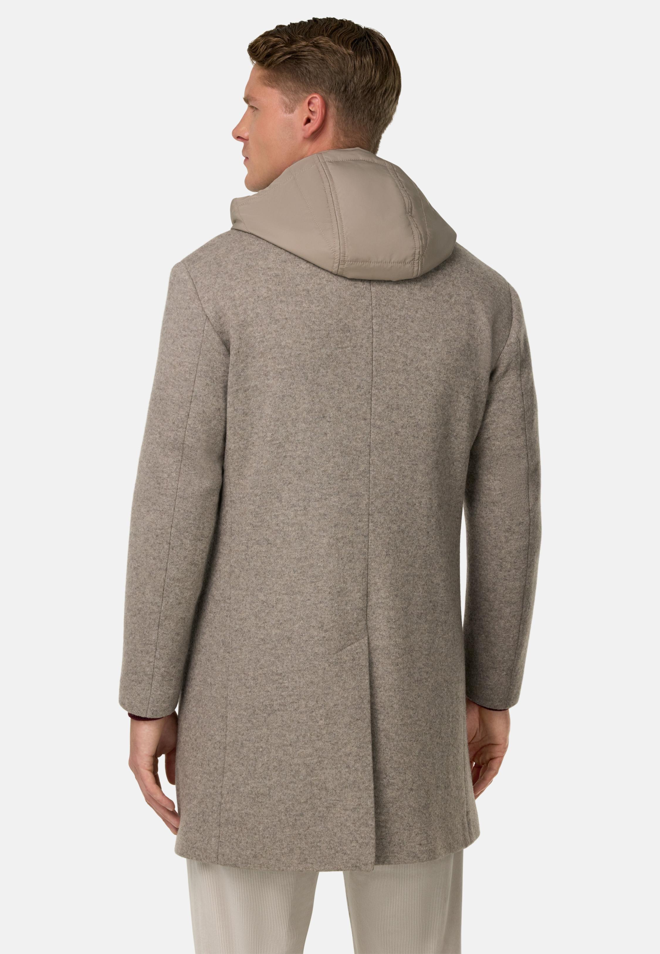 Wool Jersey Coat with Gilet Brown, Taupe, large image number 1