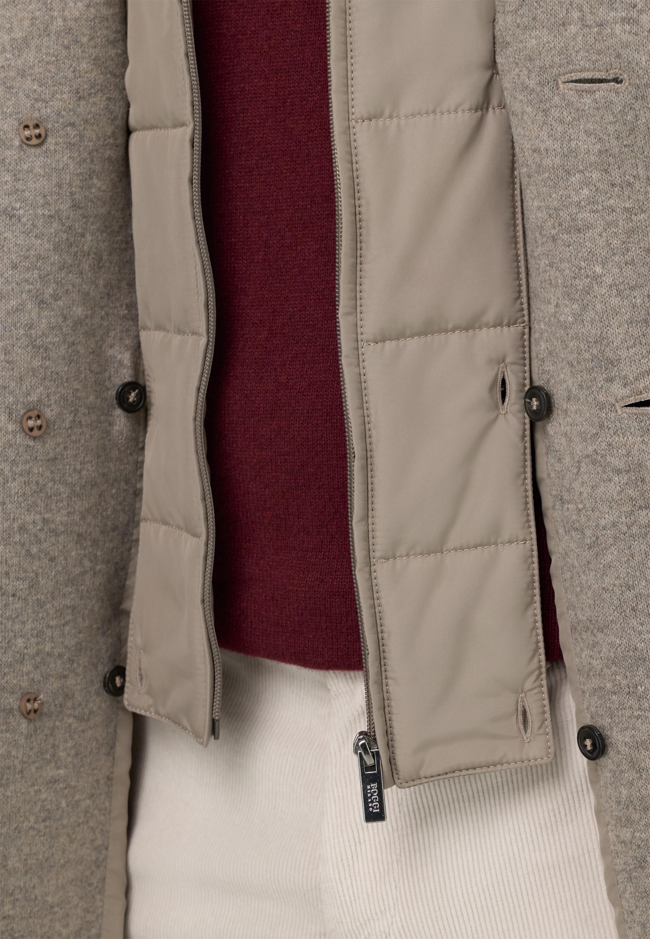 Wool Jersey Coat with Gilet Brown, Taupe, large image number 2