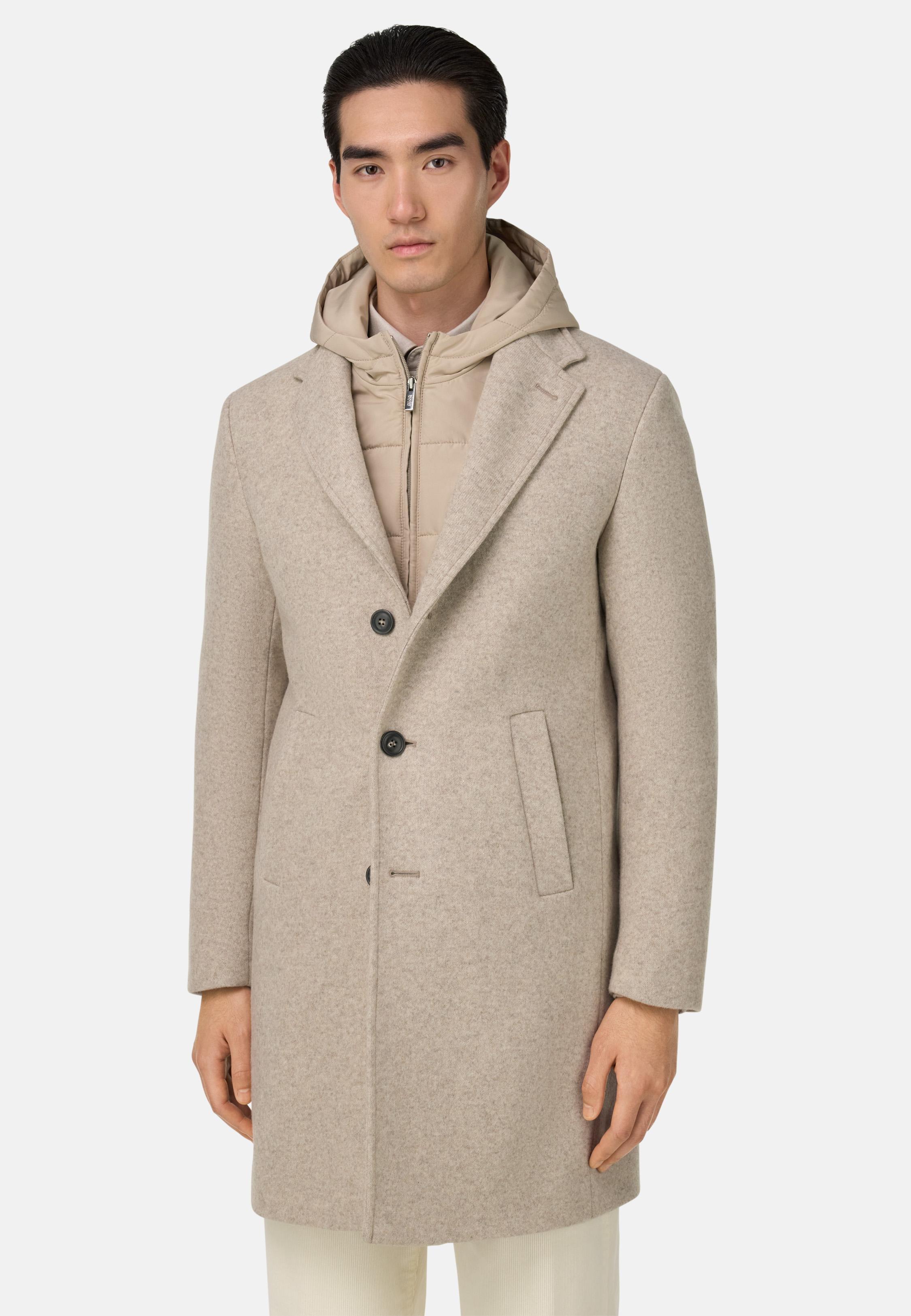 Wool Jersey Coat With Gilet Beige, Sand, large image number 0