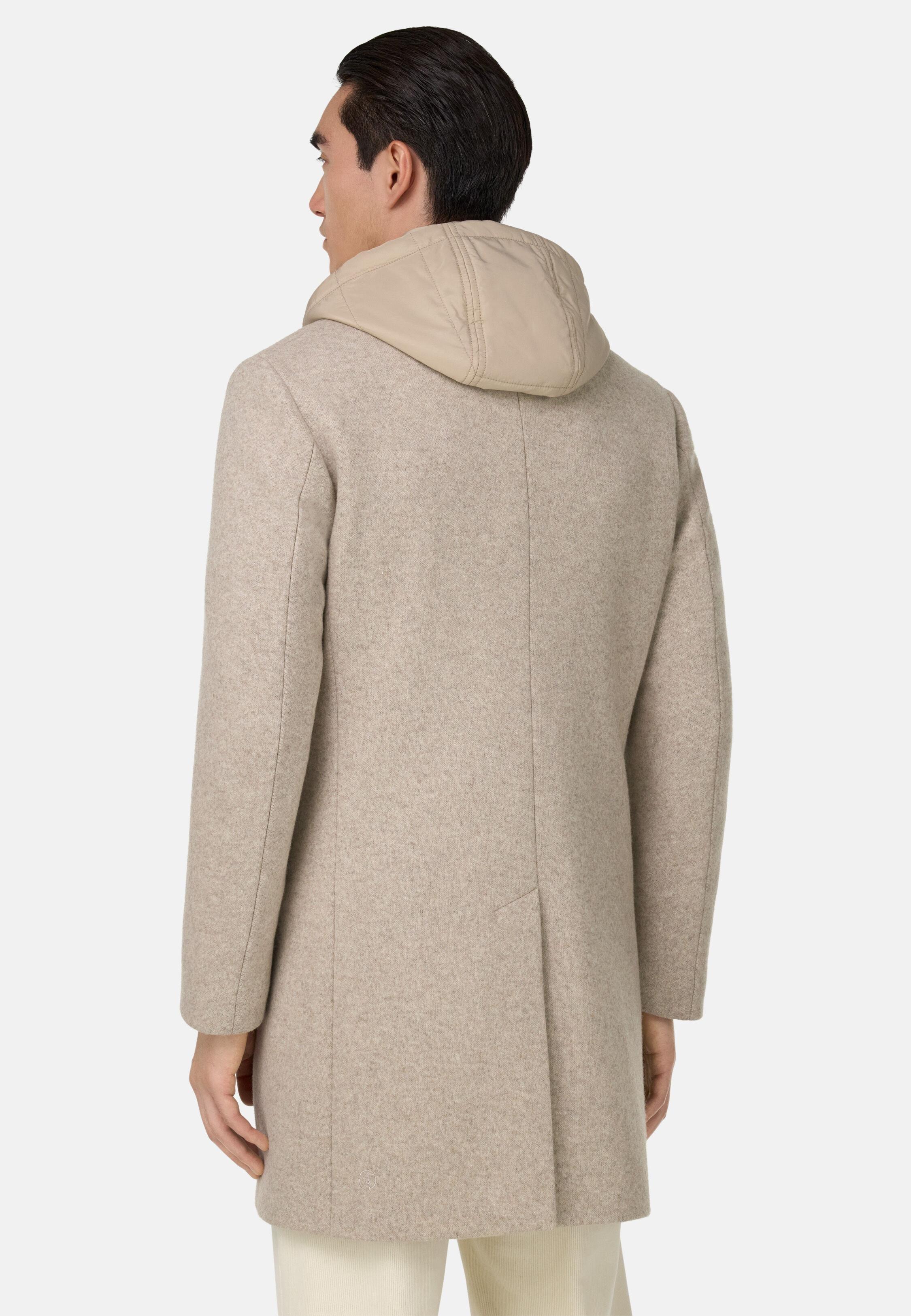 Wool Jersey Coat With Gilet Beige, 3901_SAND, medium