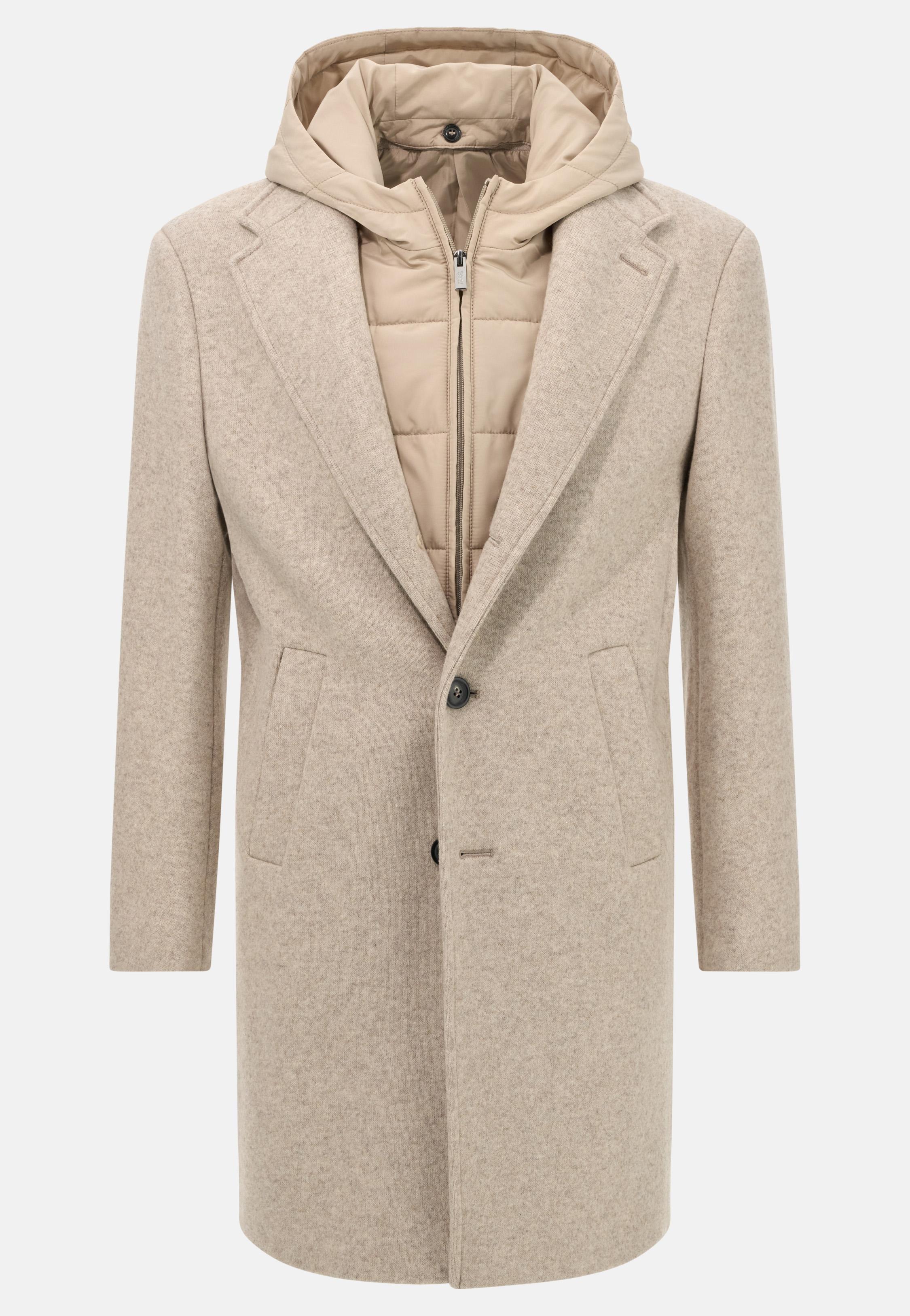 Wool Jersey Coat With Gilet Beige, Sand, large image number 3