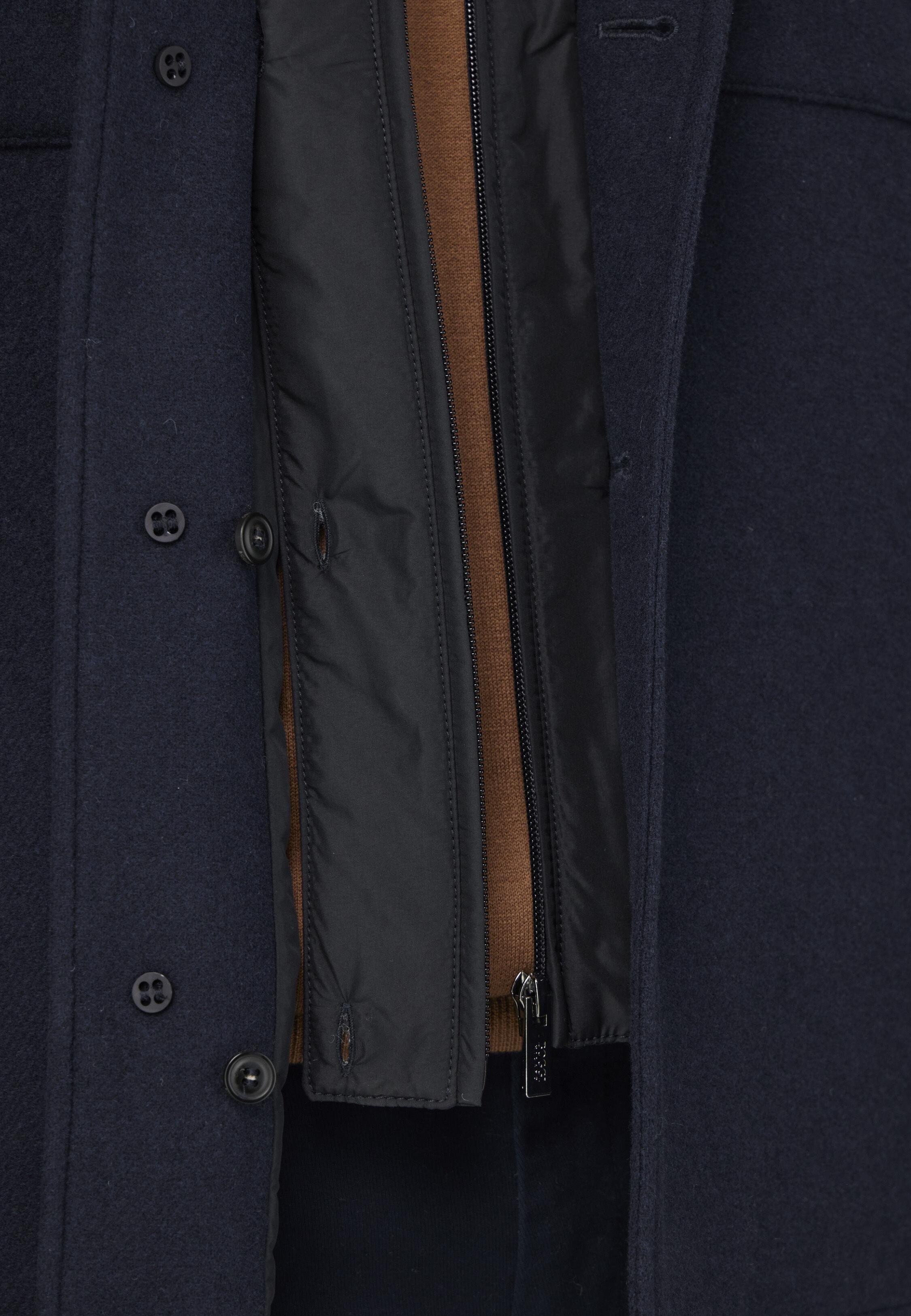 NAVY Link Shirt Jacket In Wool With Bib, 3901_NAVY, medium