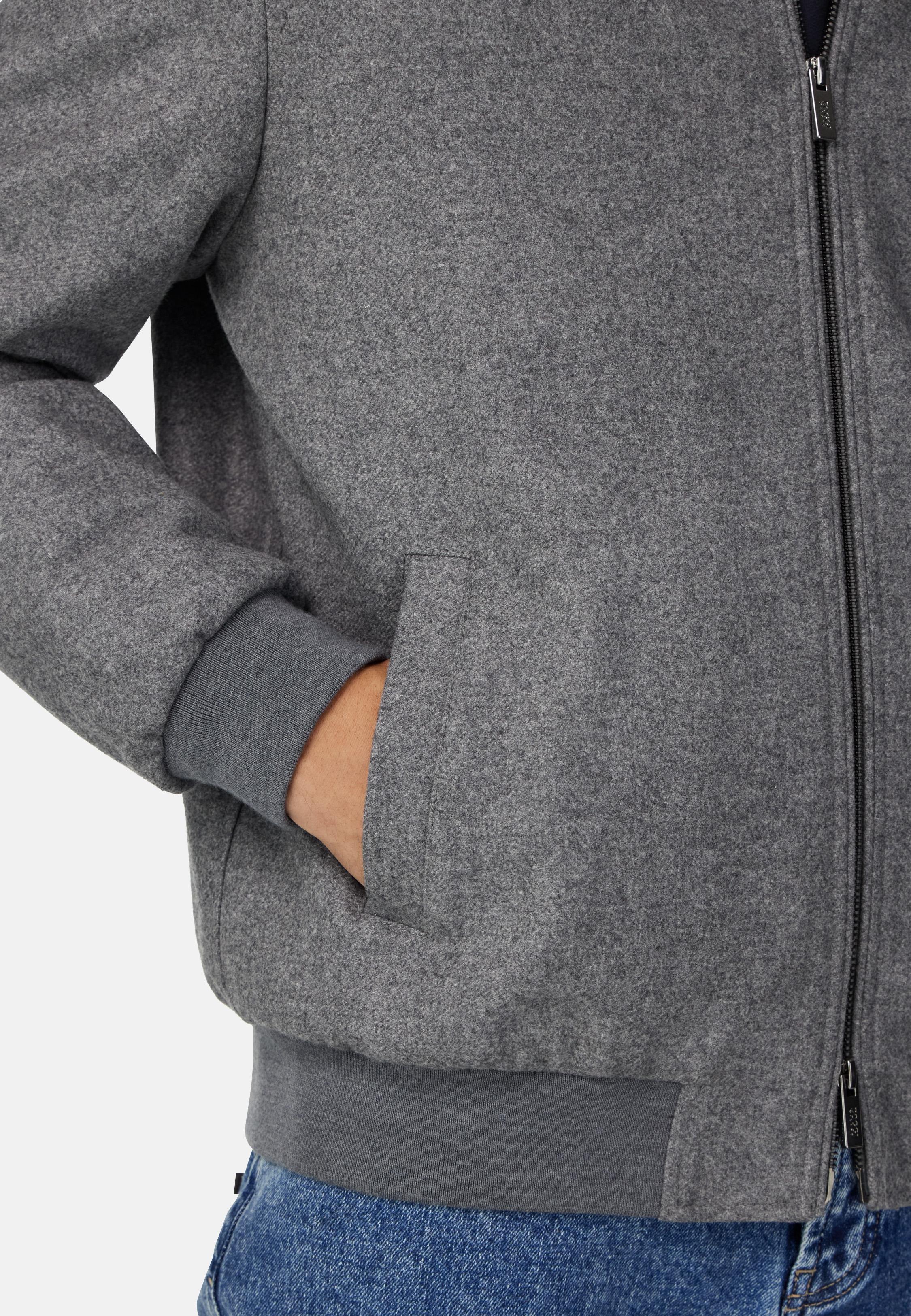 Wool Bomber Jacket Grey, Grey, medium