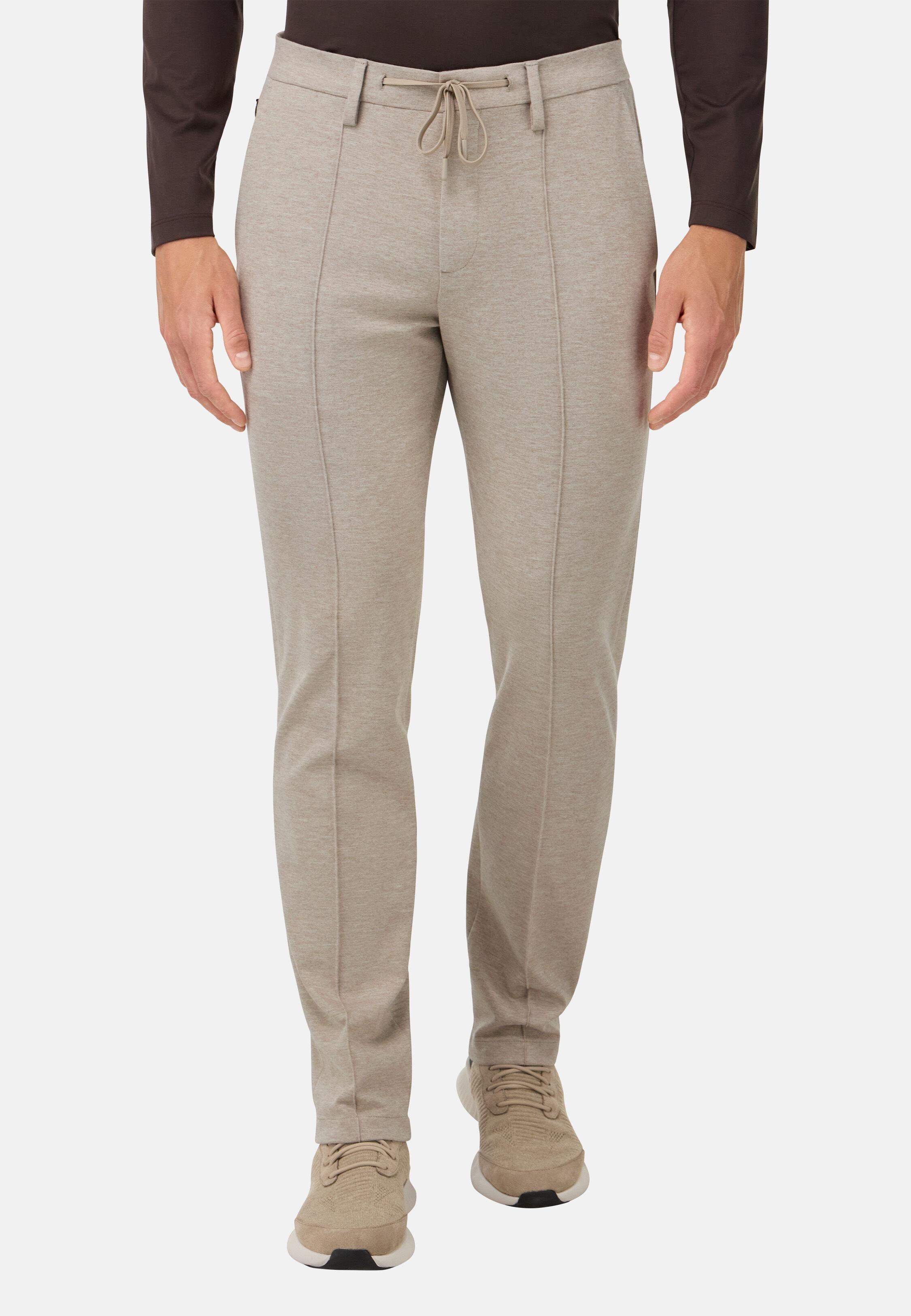 Viscose Blend Jersey Trousers Beige, 3901_SAND, large image number 0