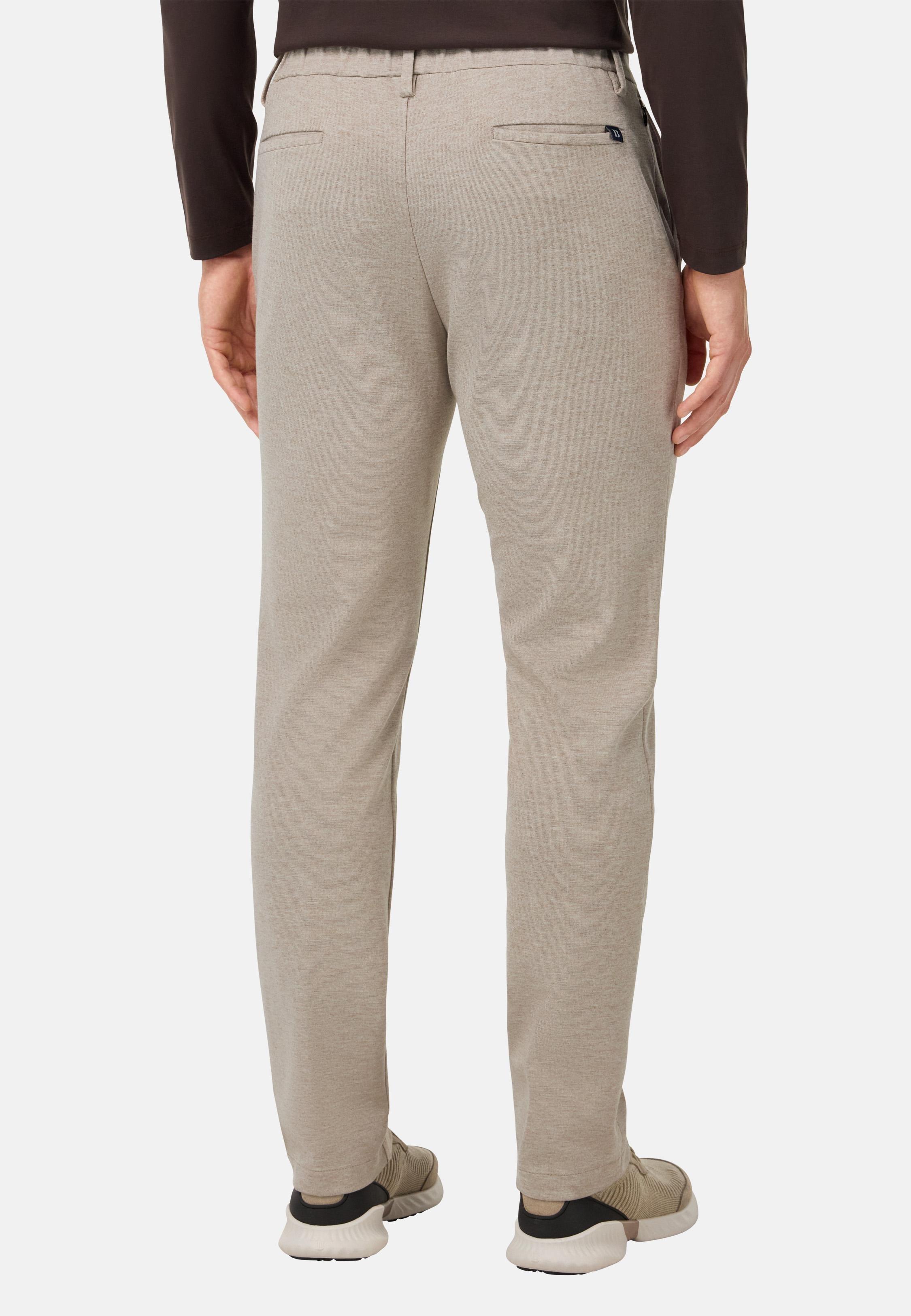 Viscose Blend Jersey Trousers Beige, Sand, large image number 1