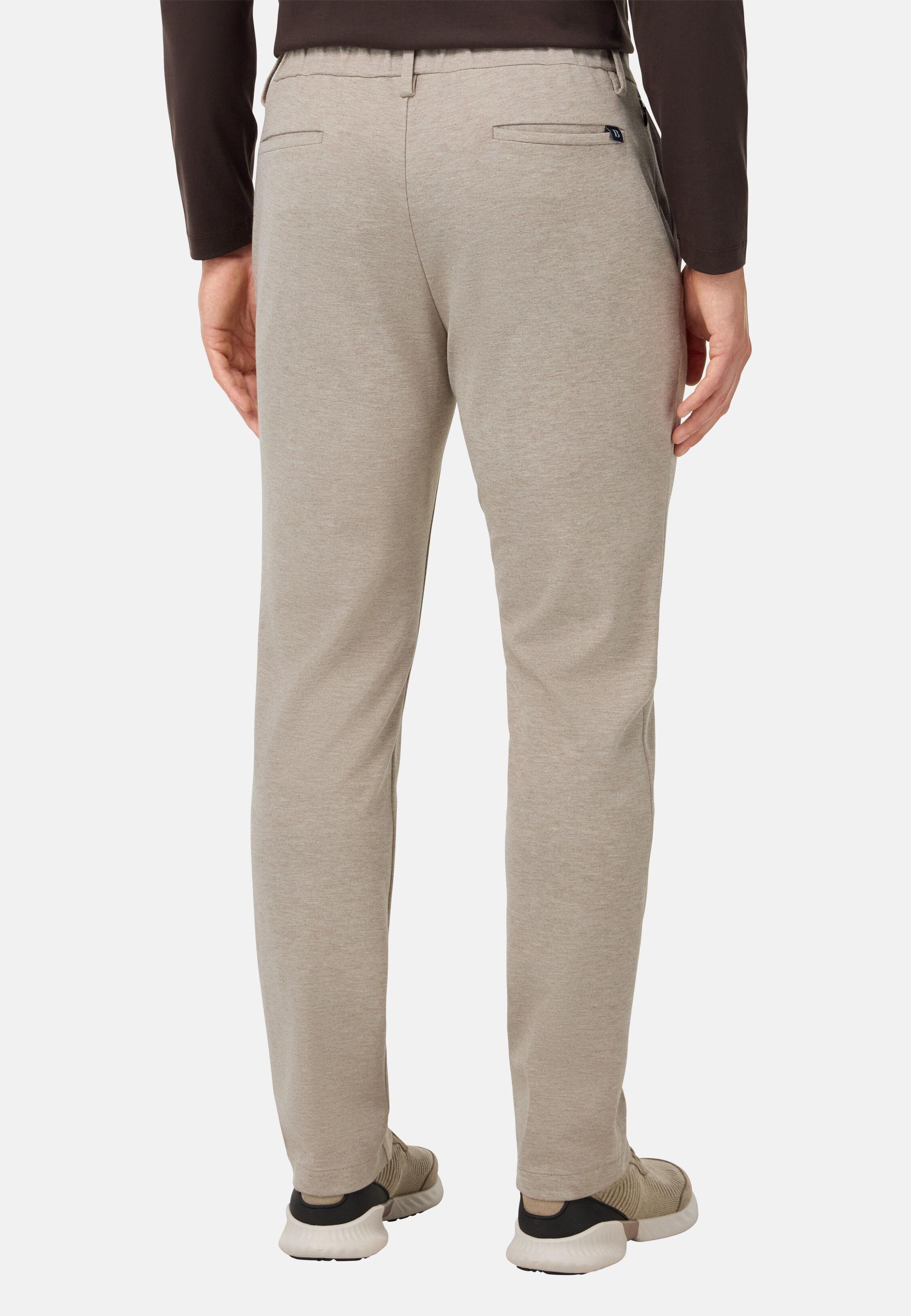 Viscose Blend Jersey Trousers Beige, 3901_SAND, large image number 2