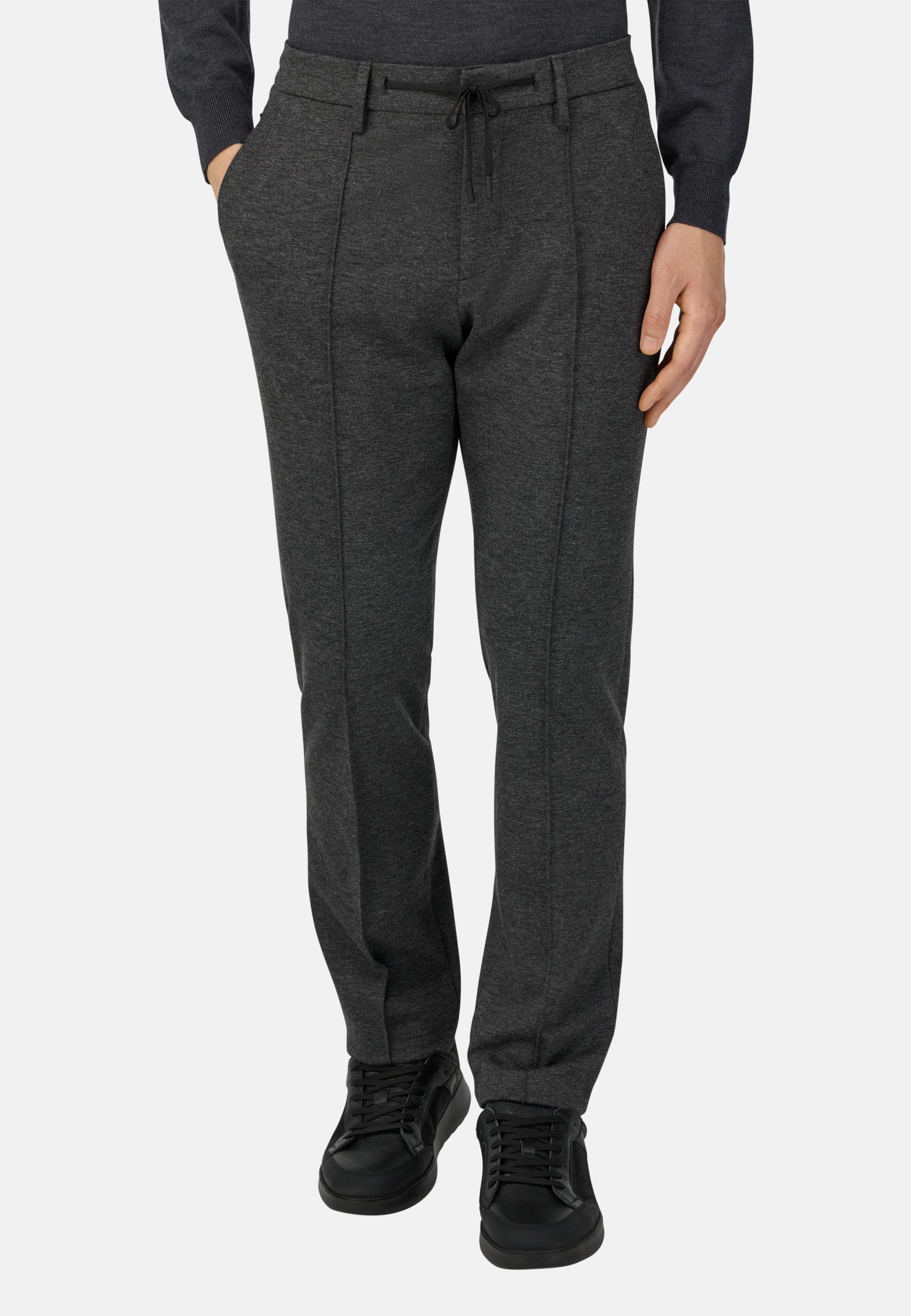 Viscose Blend Jersey Trousers Grey, Dark Grey, medium