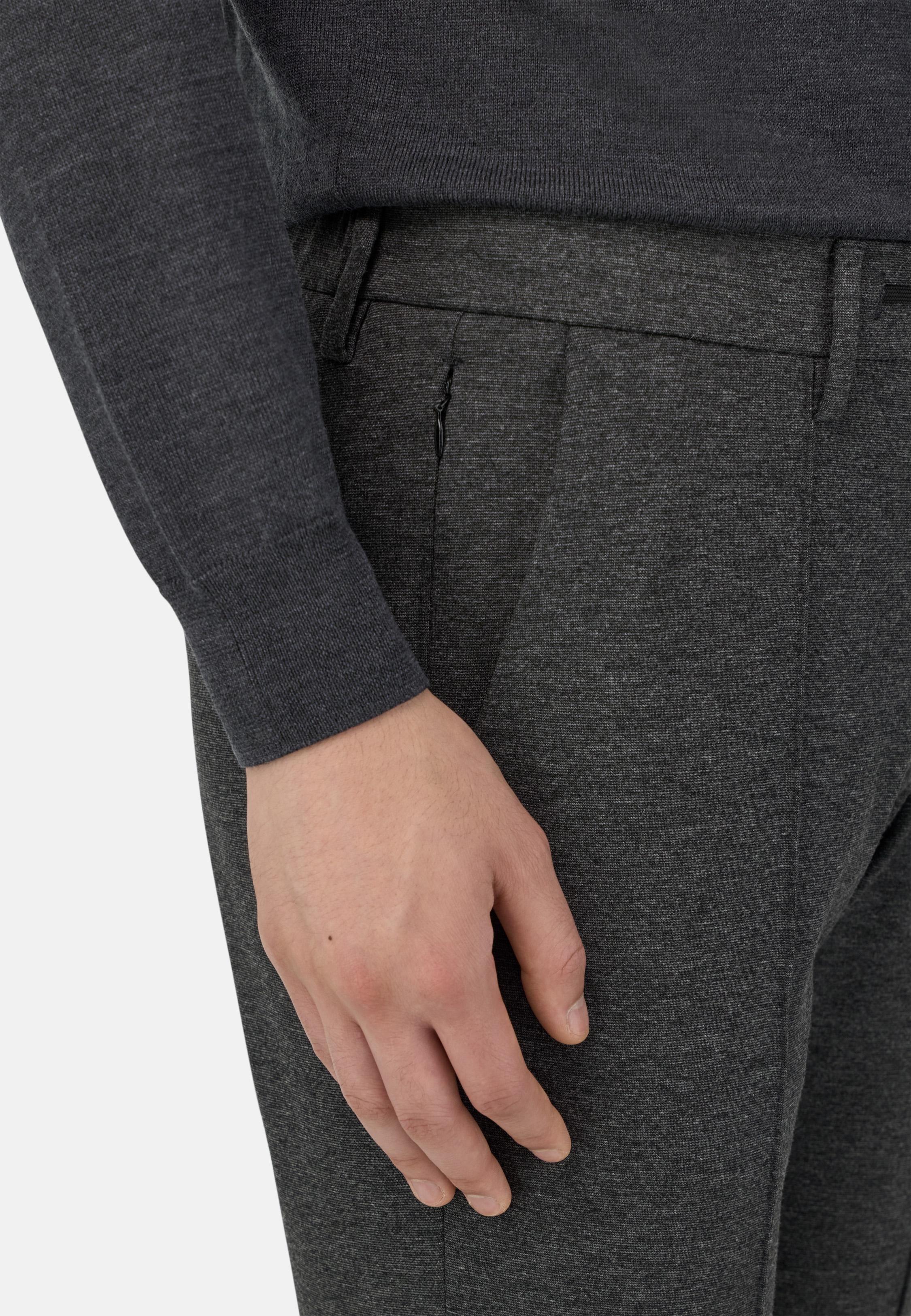 Viscose Blend Jersey Trousers Grey, Dark Grey, large image number 3