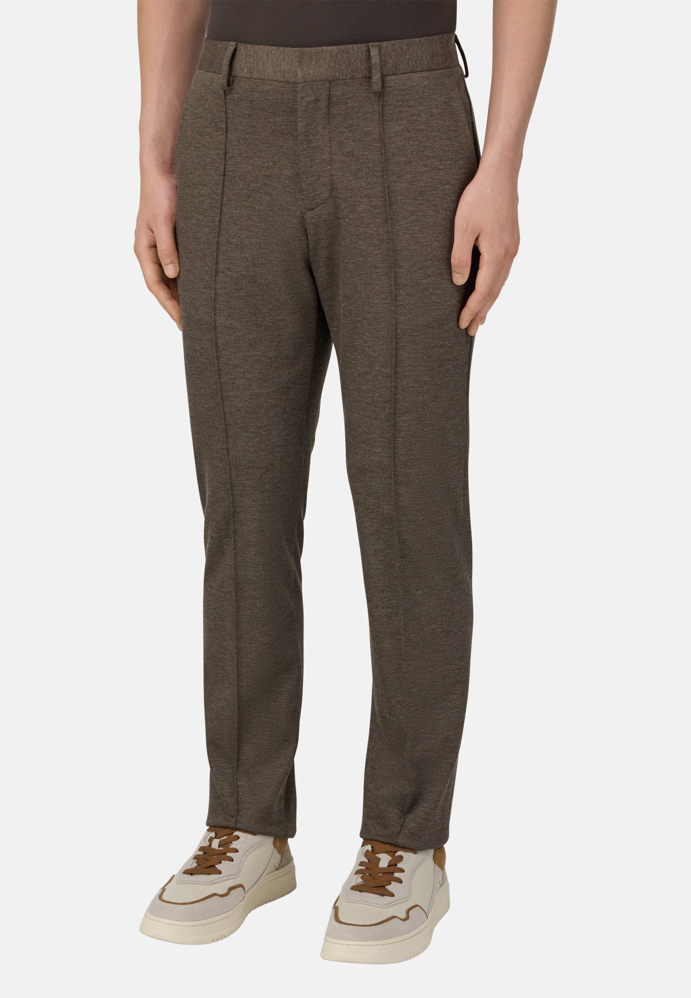 Viscose Blend Jersey Trousers Brown, Brown, large image number 0