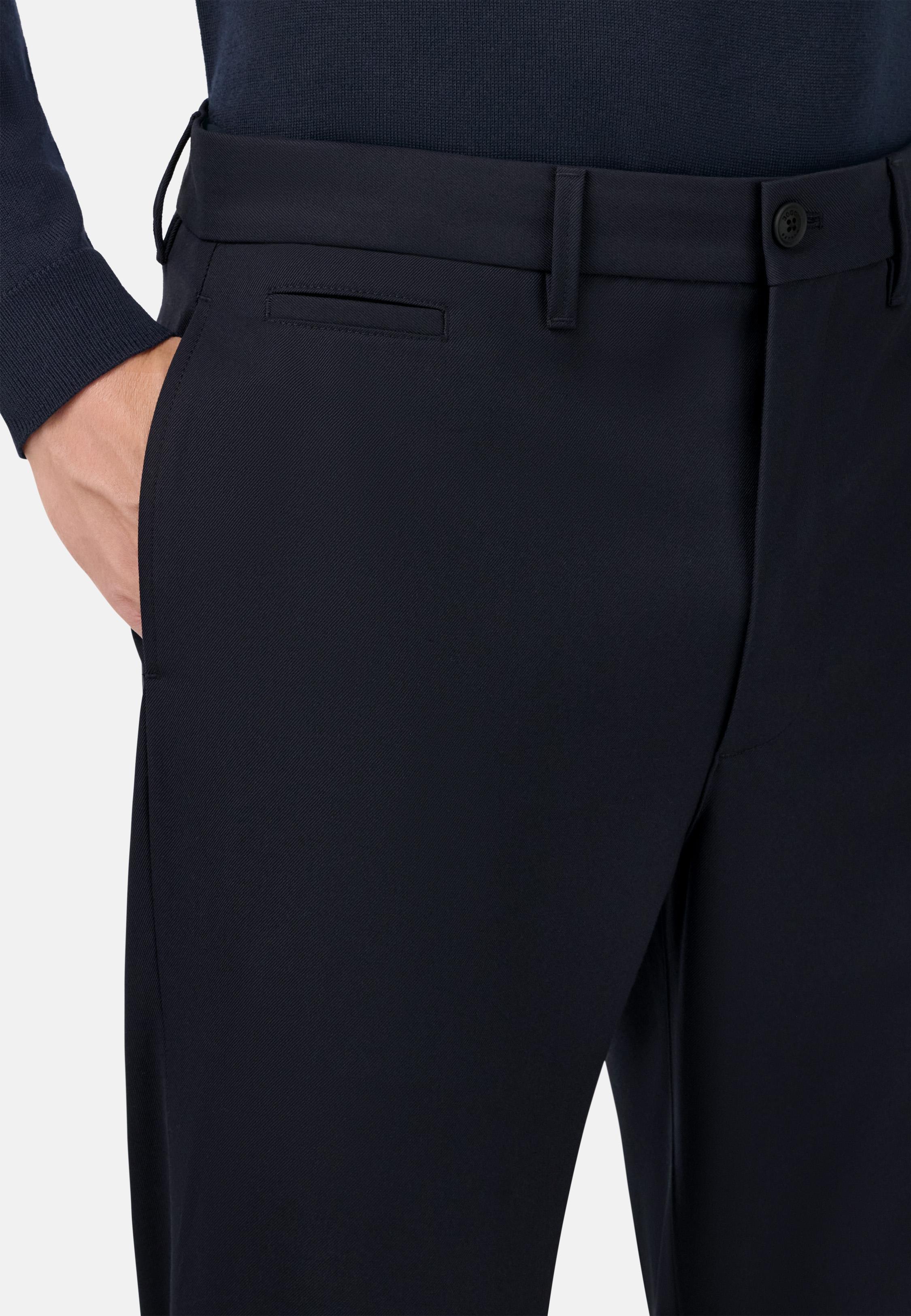 Wool Blend Trousers Blue, Navy blue, medium