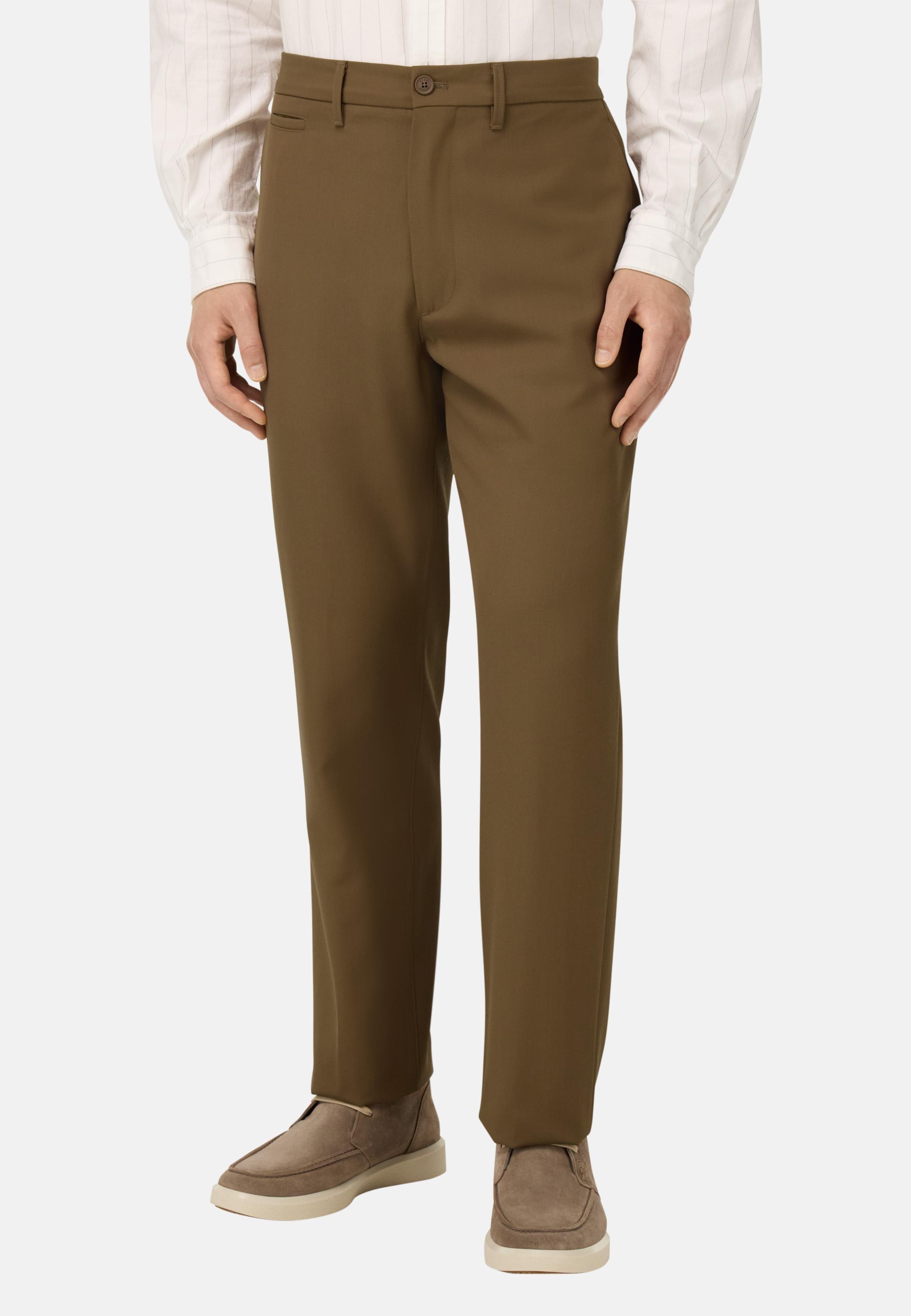 BROWN Wool Blend Trousers, , large image number 0