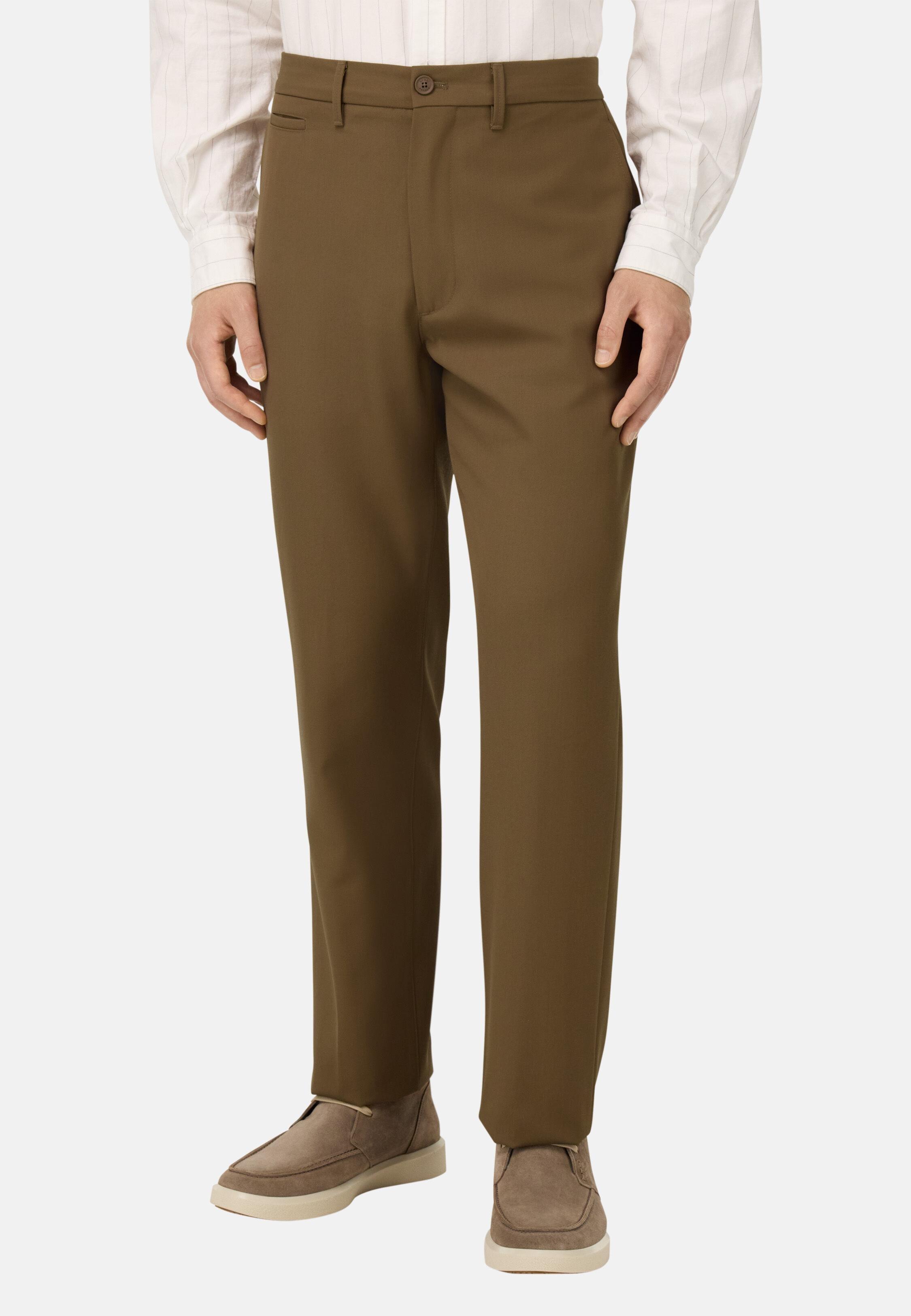 Wool Blend Trousers Brown, 3901_HAZE, medium