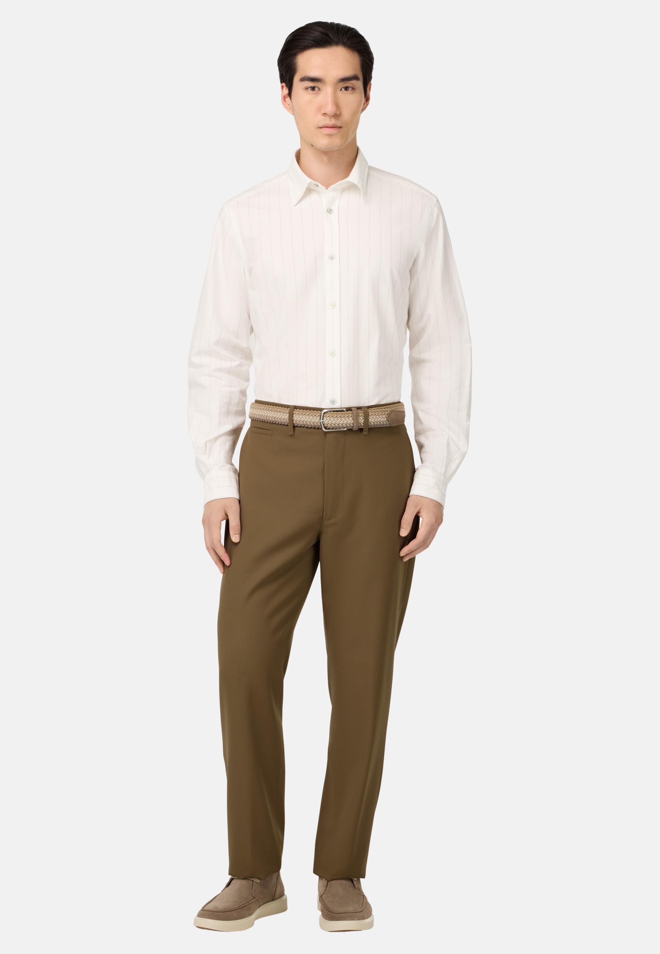 BROWN Wool Blend Trousers, , large image number 1