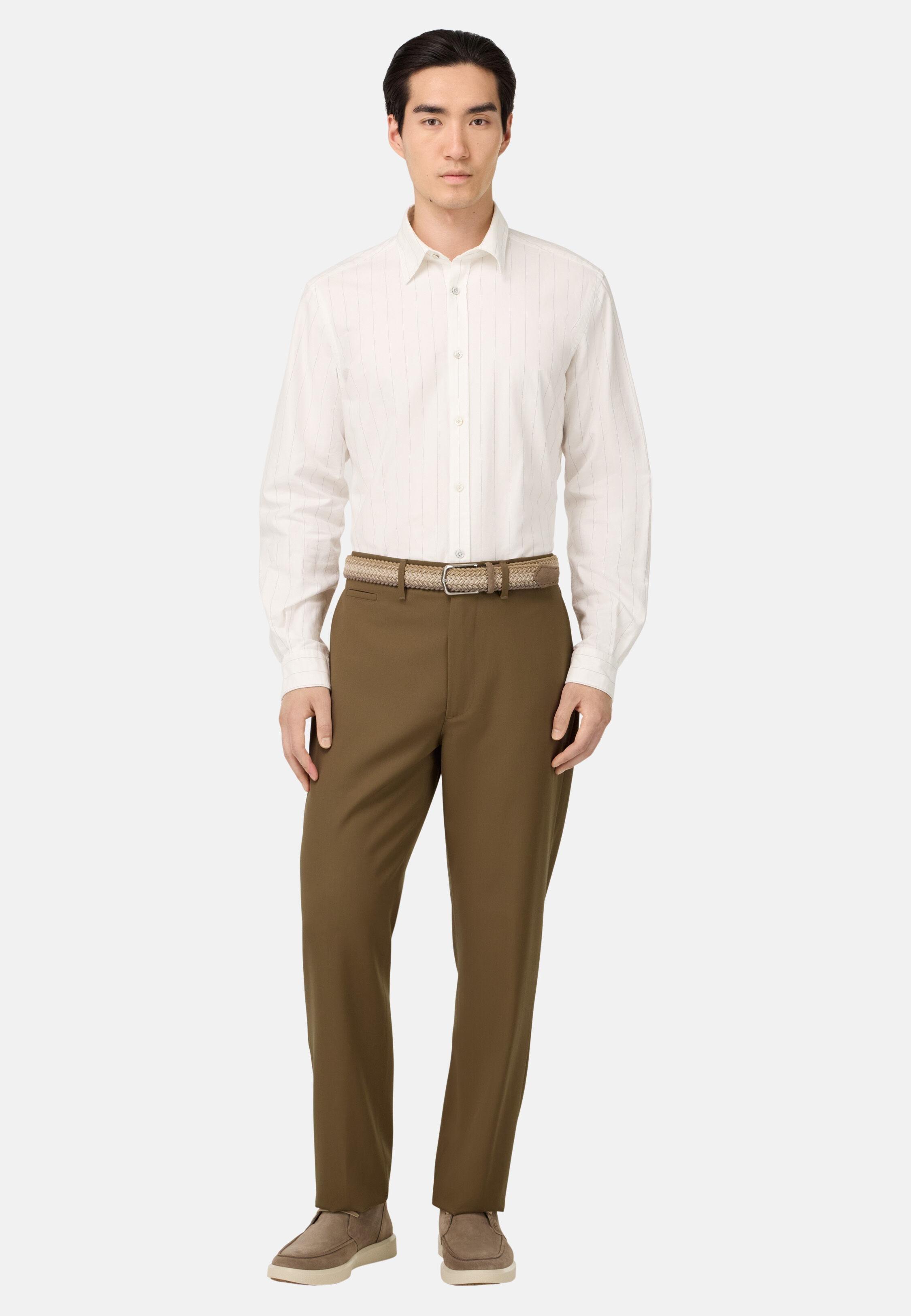 Wool Blend Trousers Brown, 3901_HAZE, medium