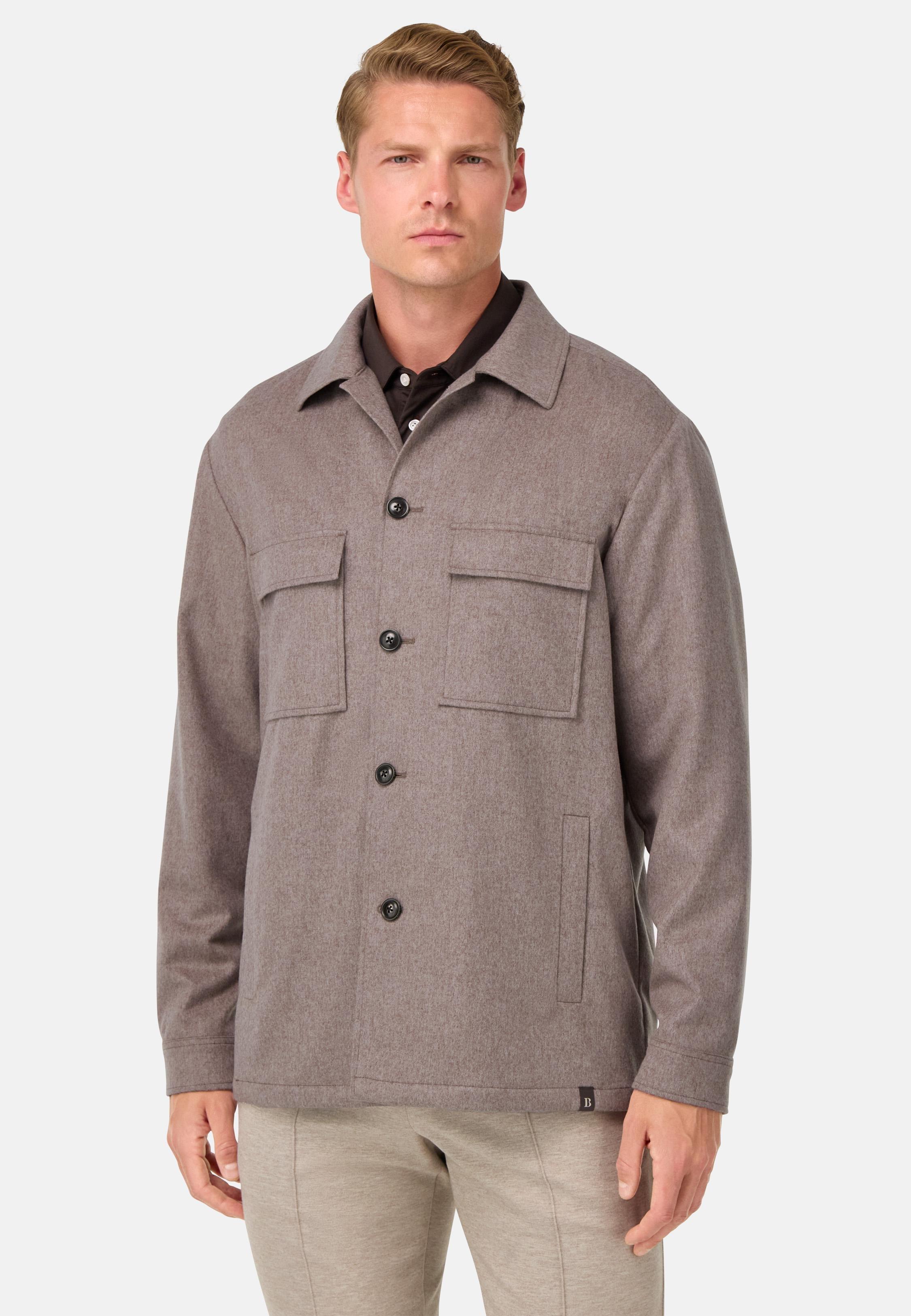 BROWN Cashmere Link Shirt Jacket, , large image number 0