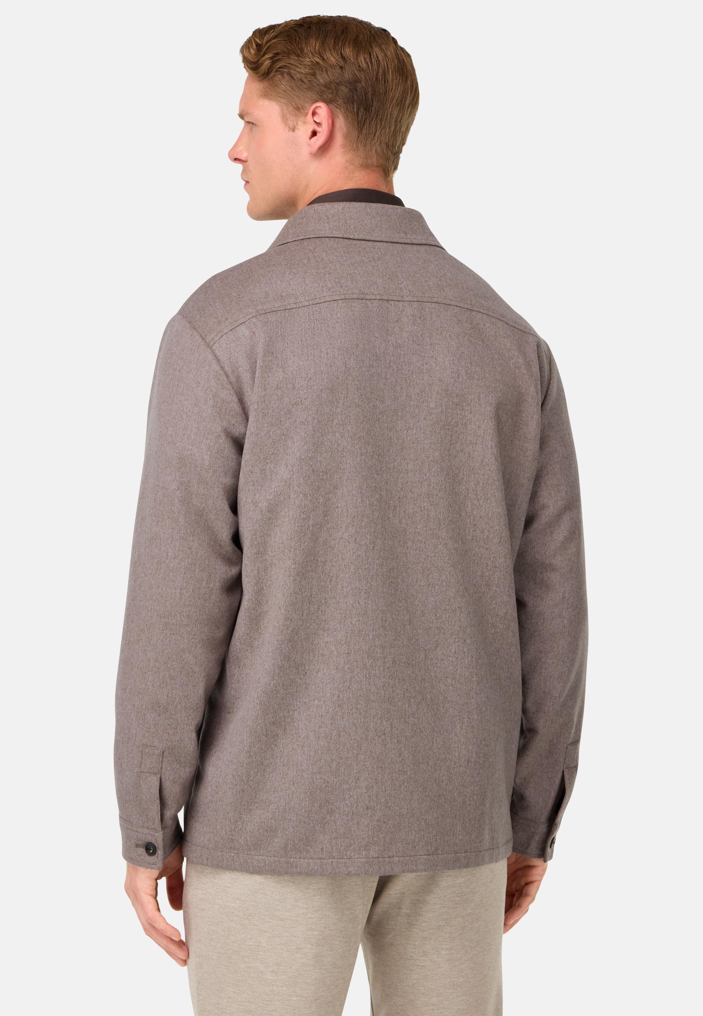 Cashmere Link Shirt Jacket Brown, Taupe, medium