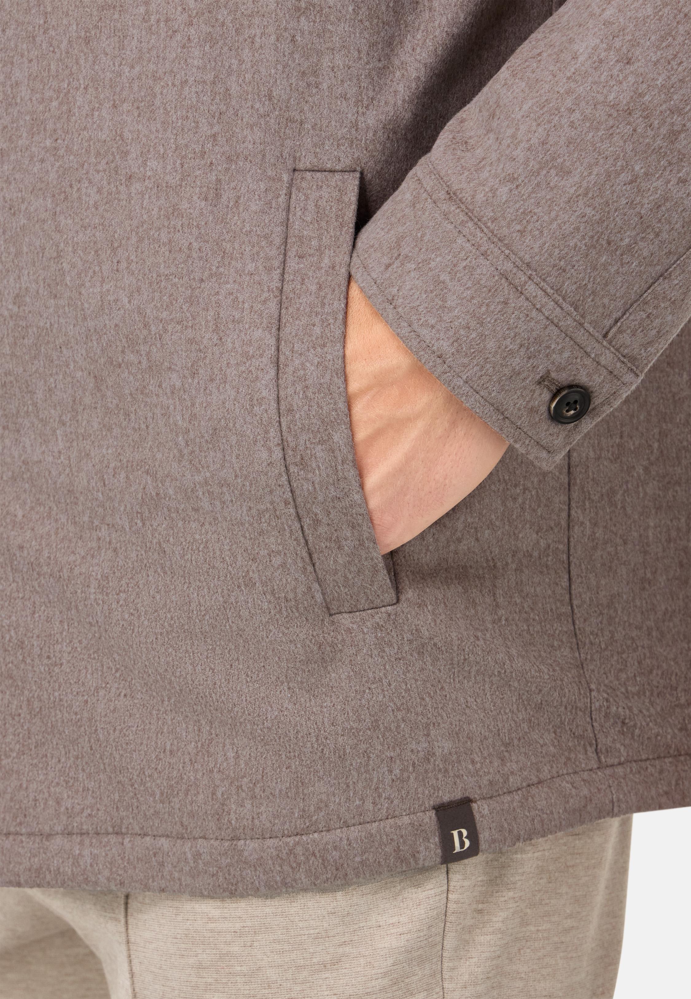 Cashmere Link Shirt Jacket Brown, Taupe, medium