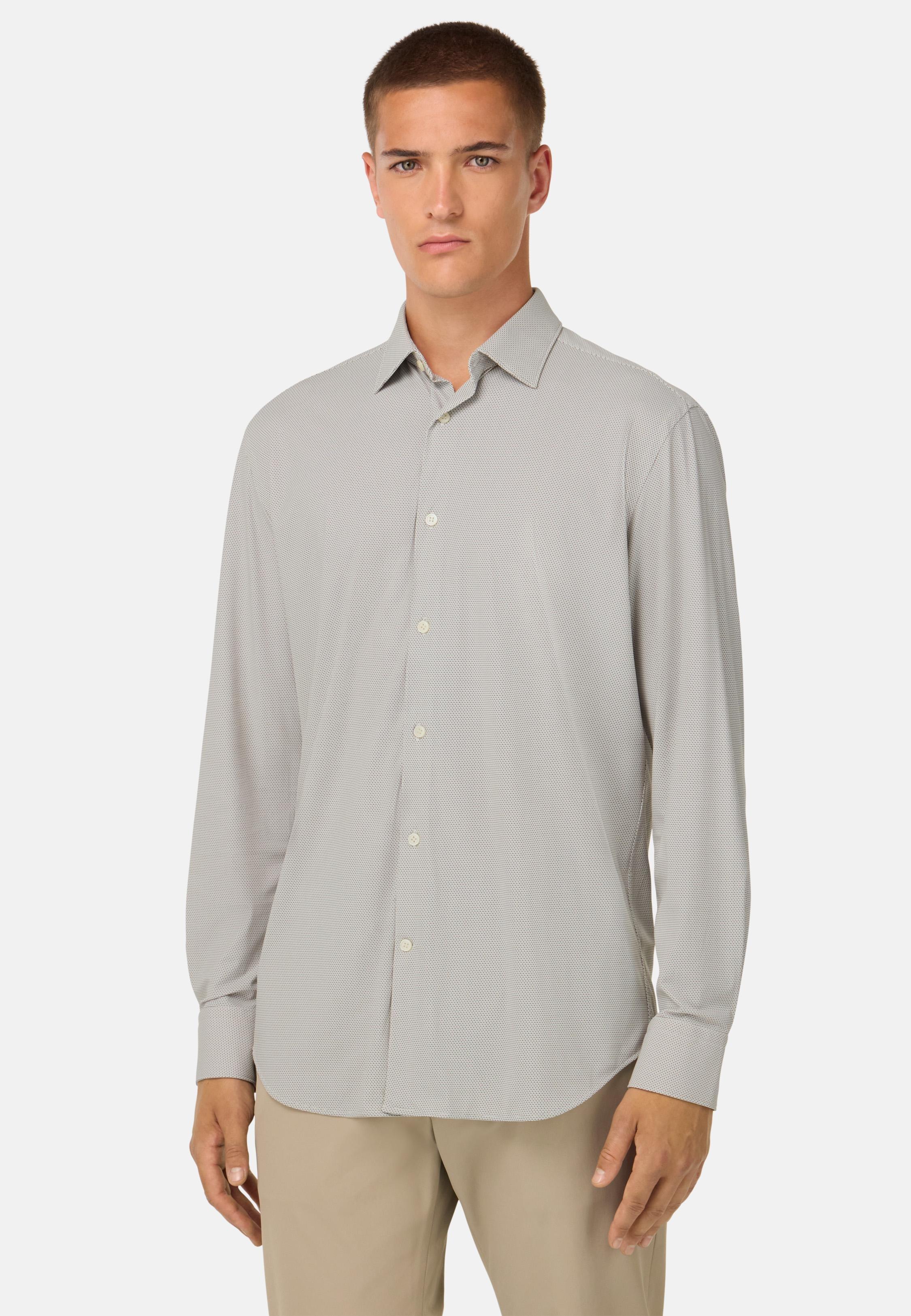 BROWN Slim Fit Stretch Nylon Shirt, , large image number 0