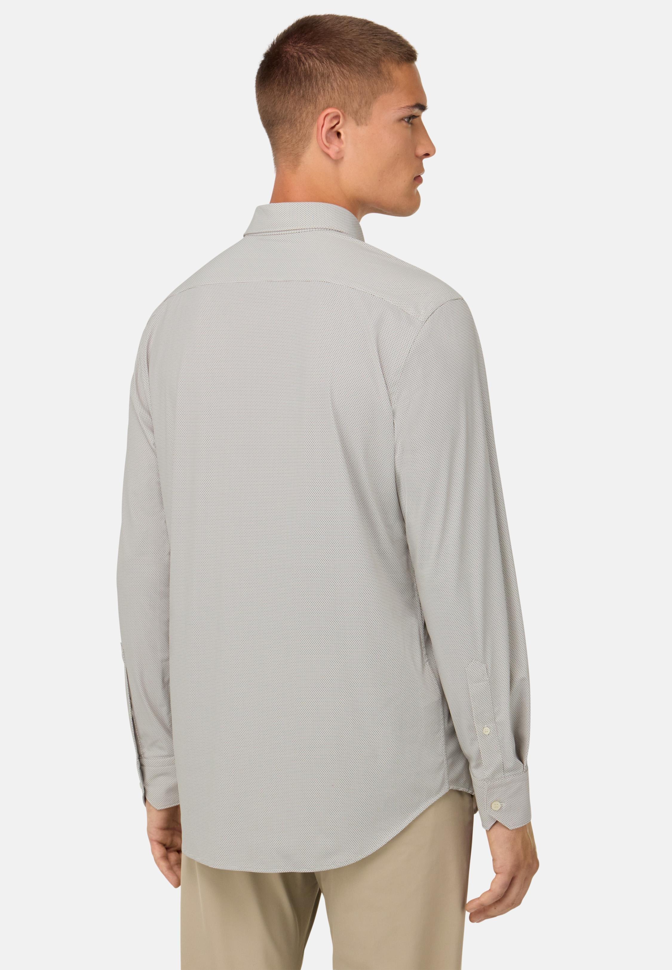 Slim Fit Stretch Nylon Shirt Brown, Brown, medium