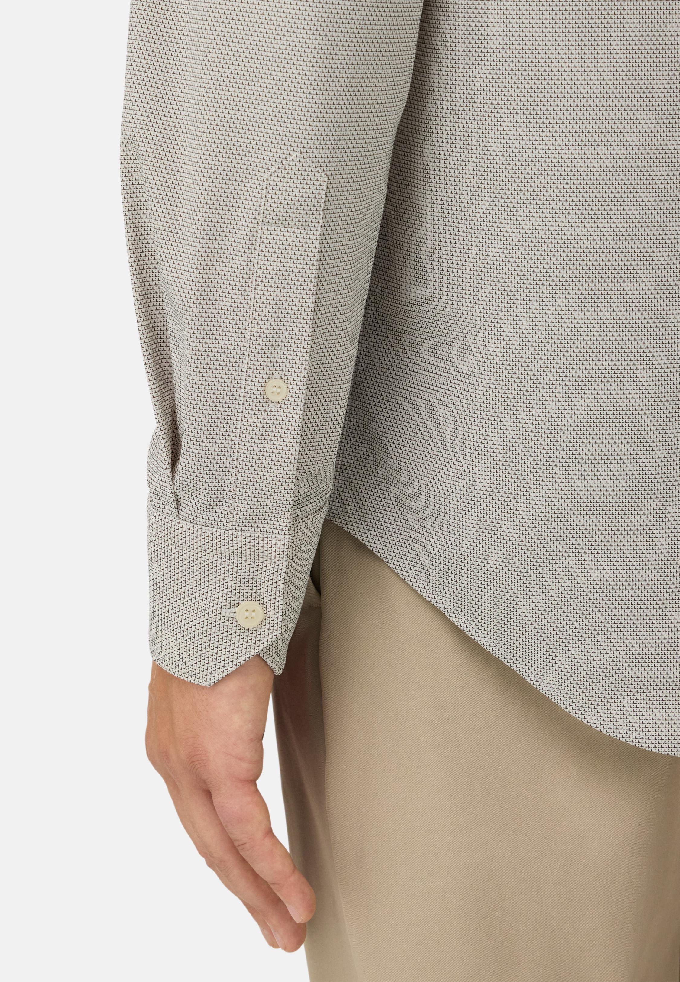 Slim Fit Stretch Nylon Shirt Brown, Brown, medium