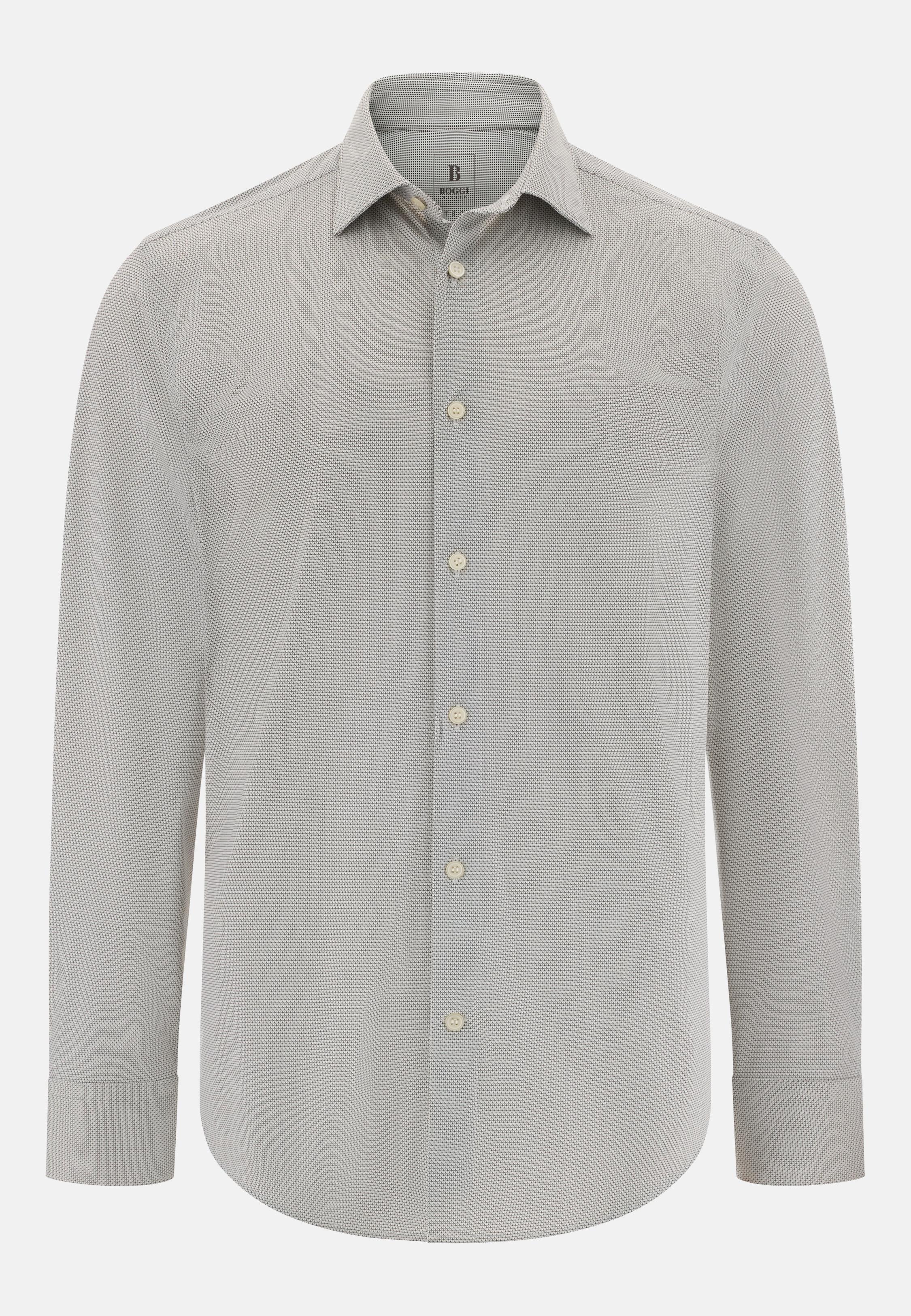 Slim Fit Stretch Nylon Shirt Brown, Brown, medium