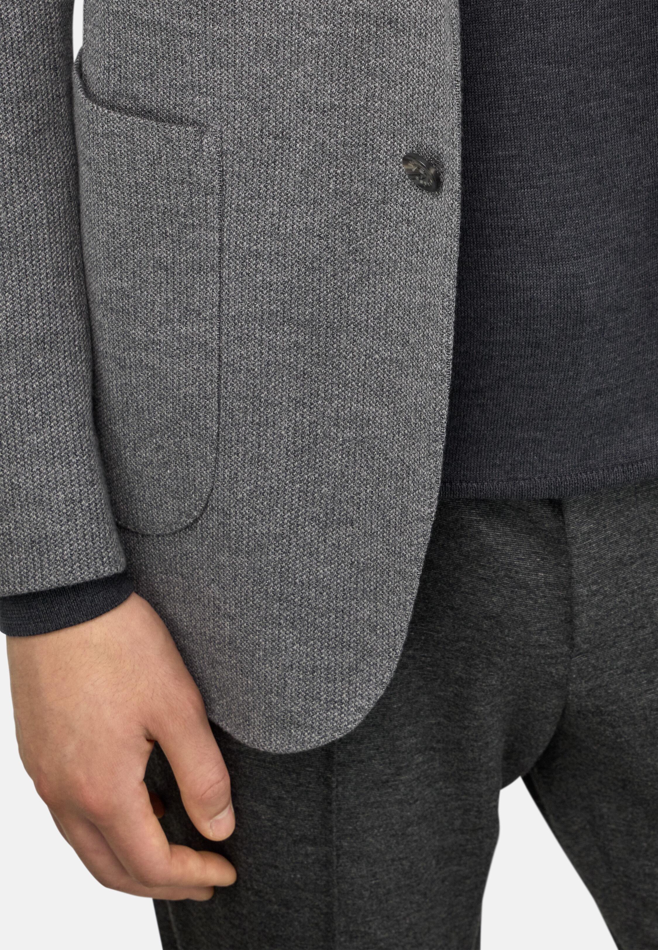 B Jersey Micro Textured Jacket in a Cotton Blend Grey, Grey, medium