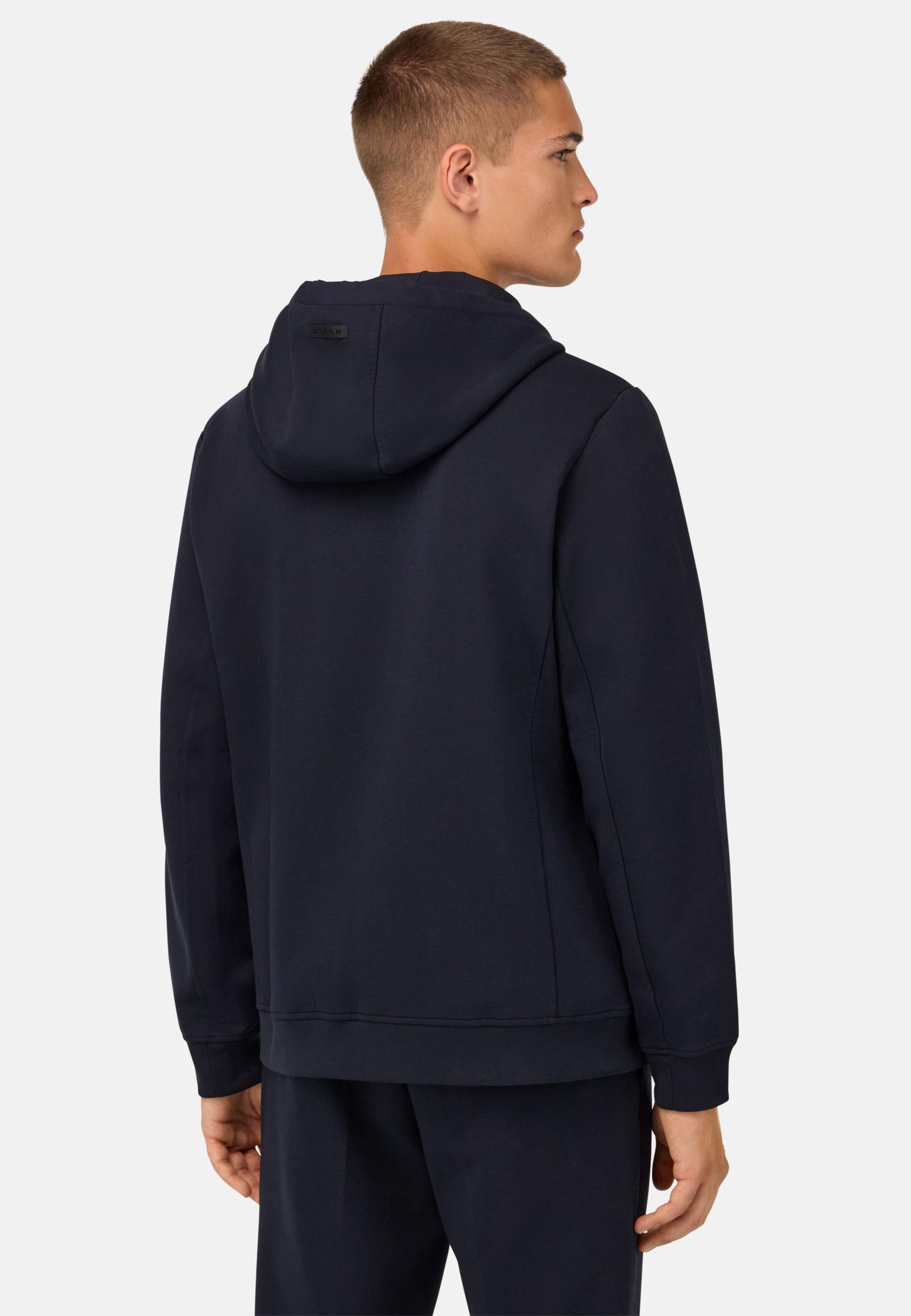 Cotton Blend Scuba Hoodie Blue, , large image number 1