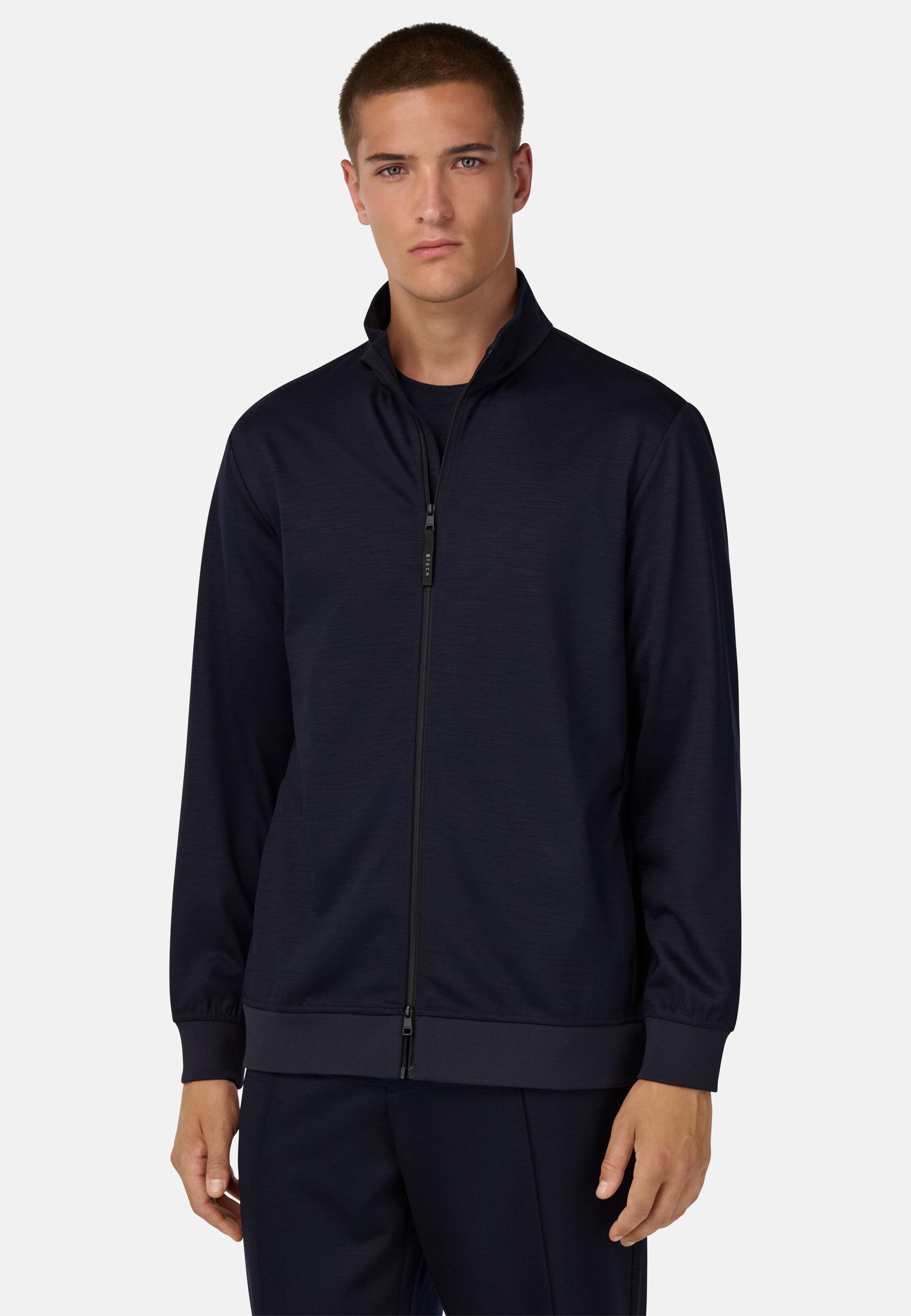 Mock Polo Neck Sweatshirt Navy, 3901_NAVY, medium