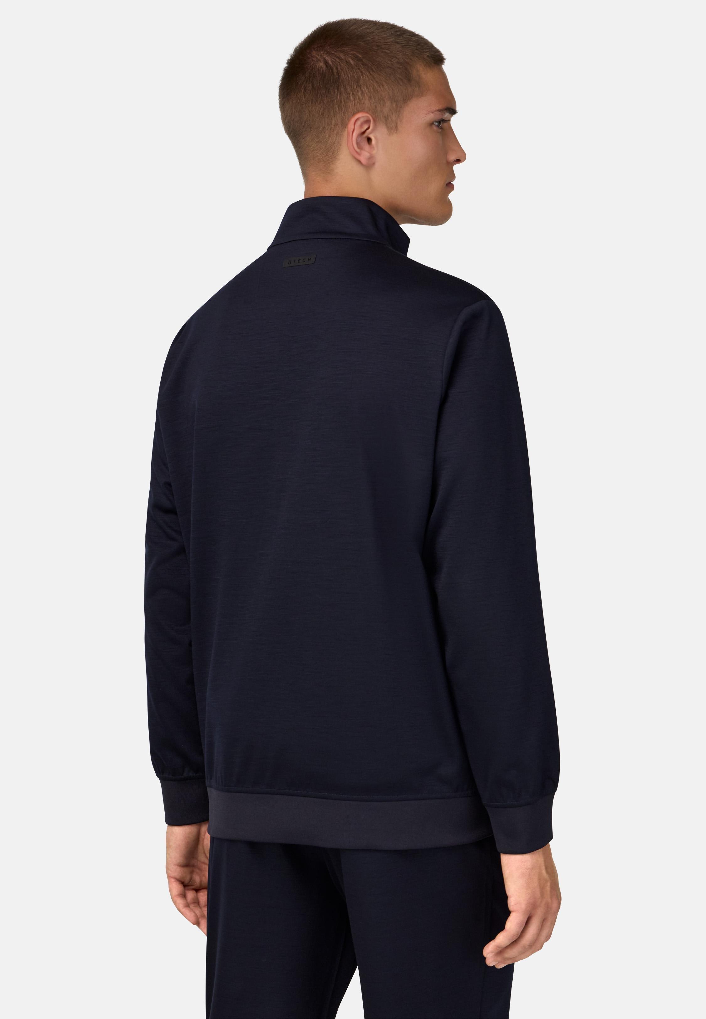 Mock Polo Neck Sweatshirt Navy, Navy blue, medium
