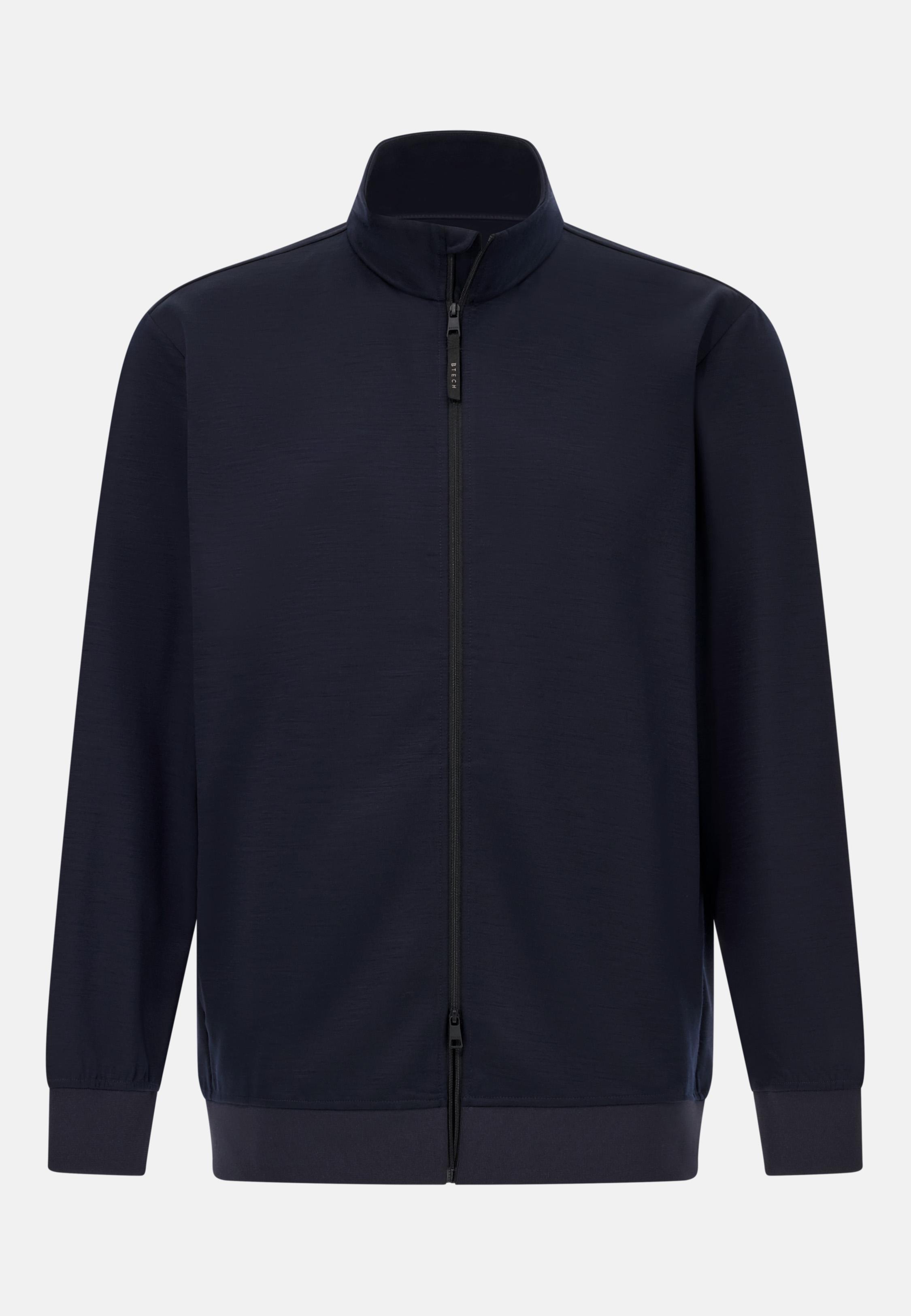 Mock Polo Neck Sweatshirt Navy, Navy blue, medium