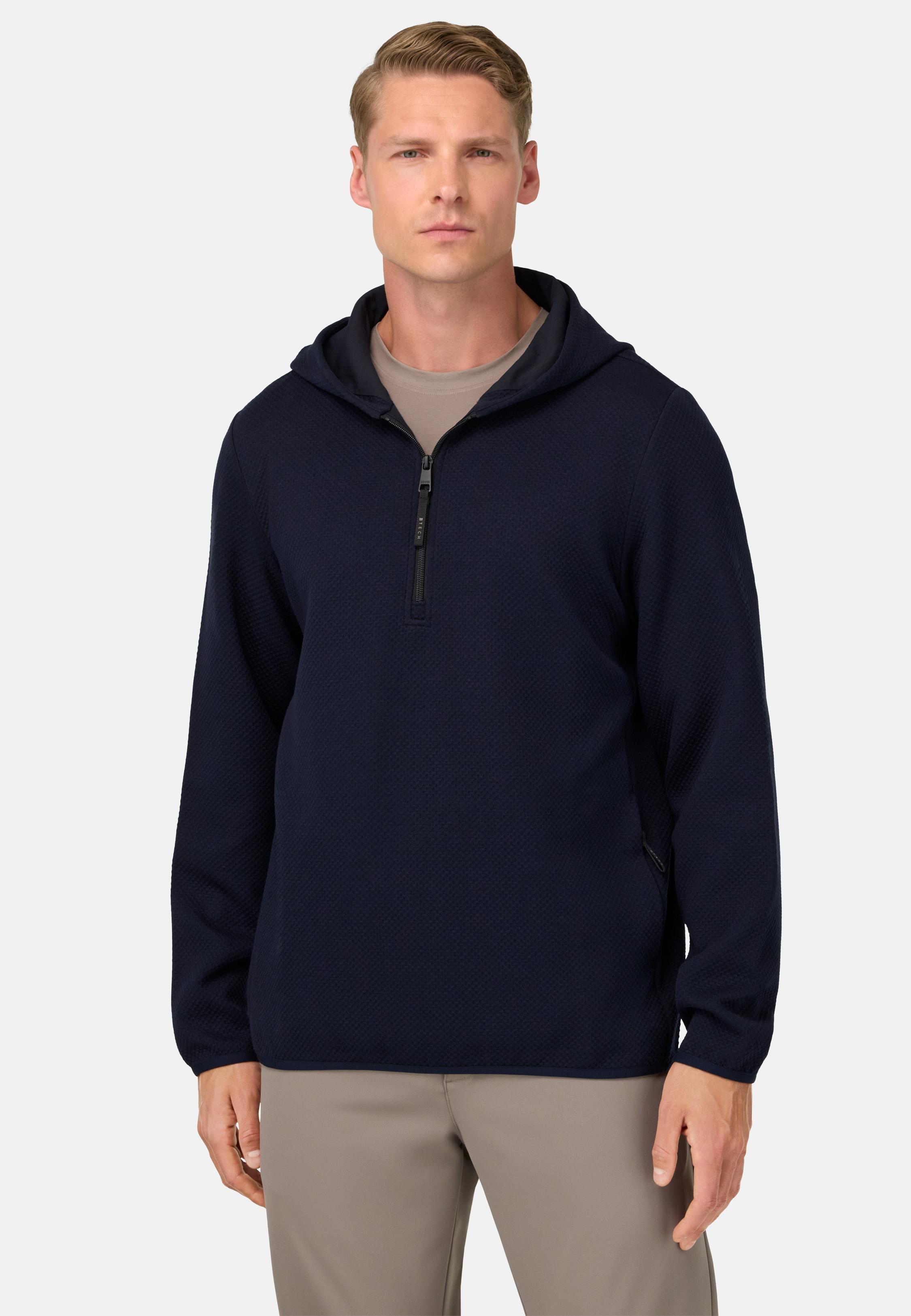 Half-Zip Hoodie Blue, Navy blue, medium