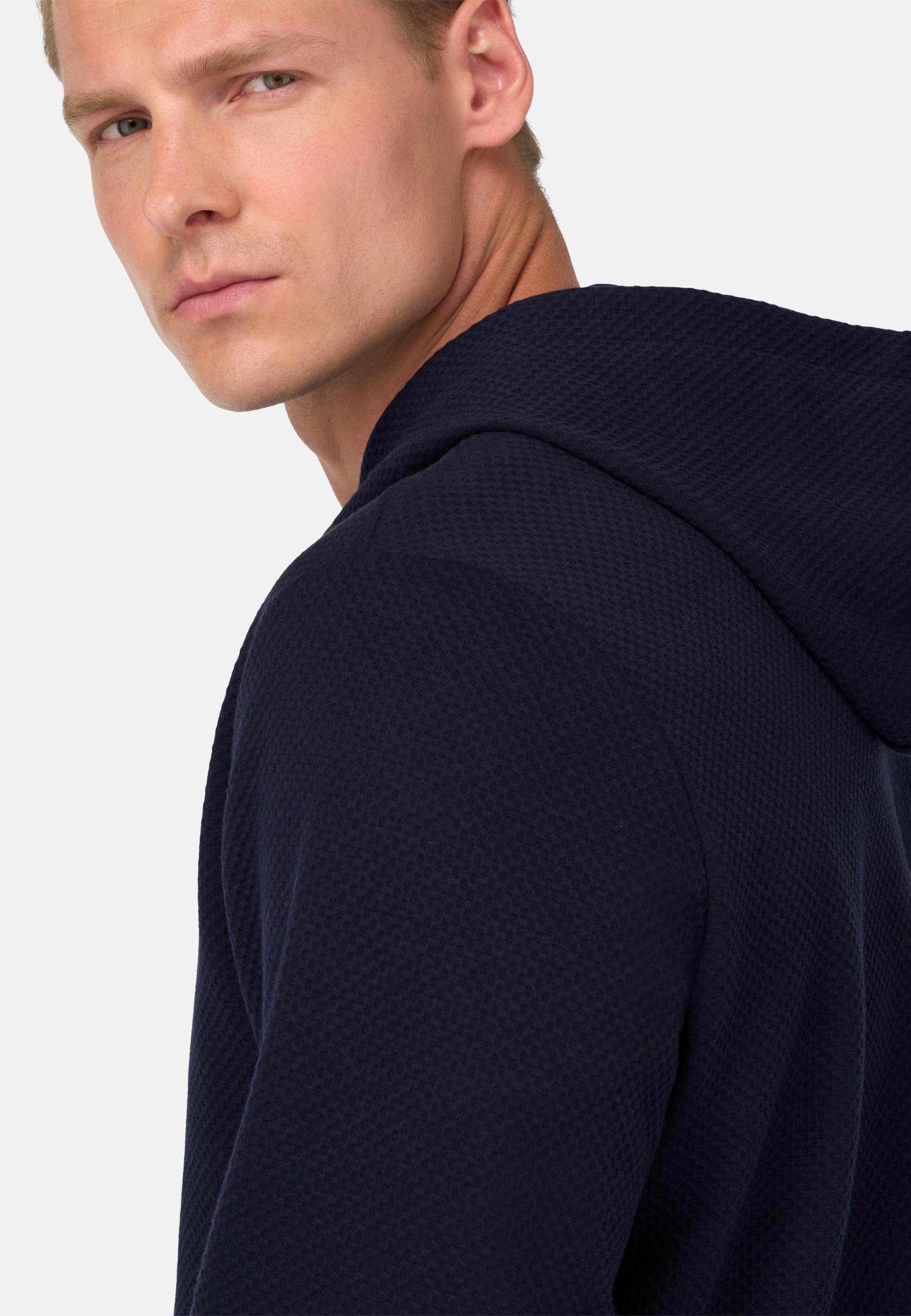 Half-Zip Hoodie Blue, Navy blue, medium