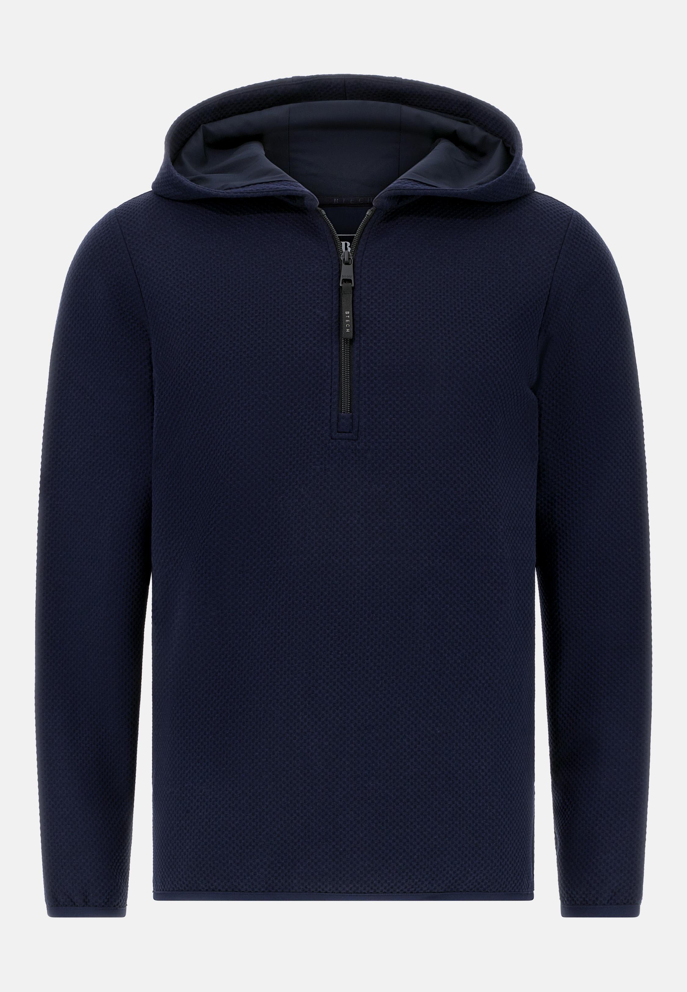Half-Zip Hoodie Blue, Navy blue, medium