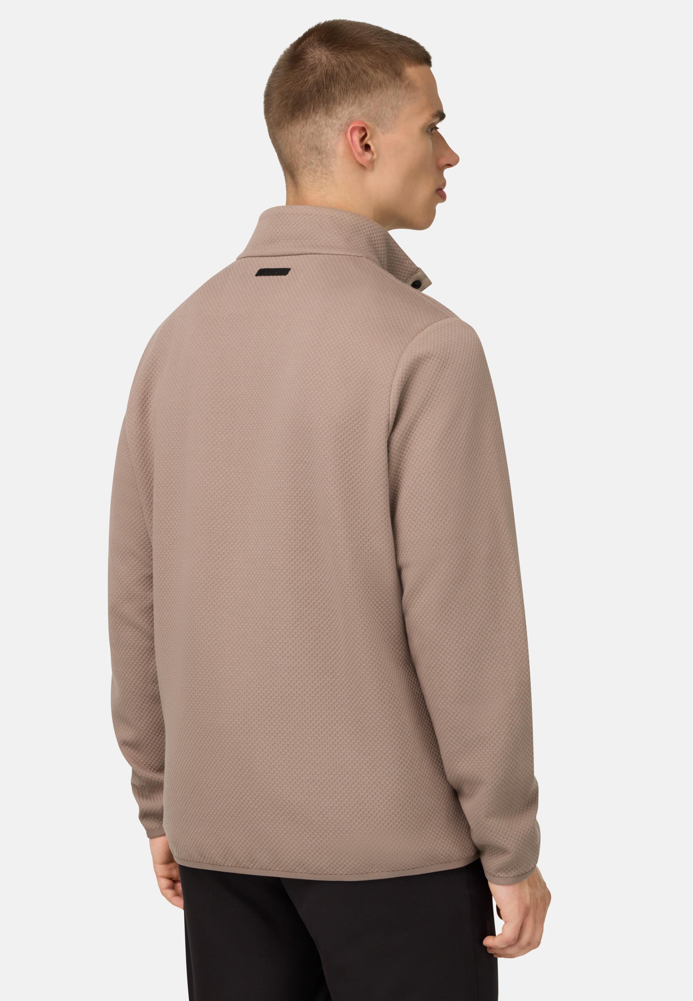 Mock Polo Neck Sweatshirt Brown, Taupe, medium