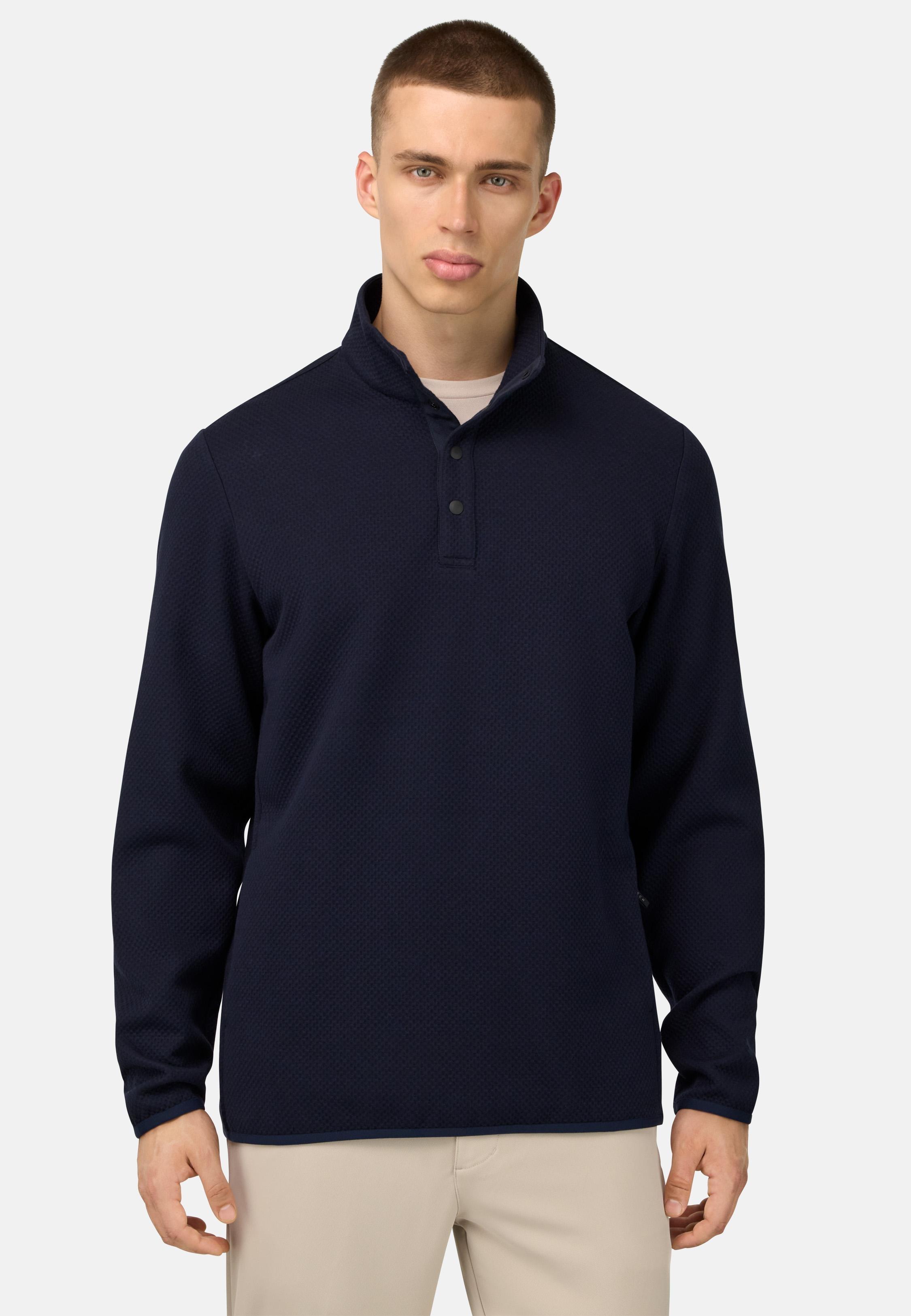Mock Polo Neck Sweatshirt Blue, , large image number 0
