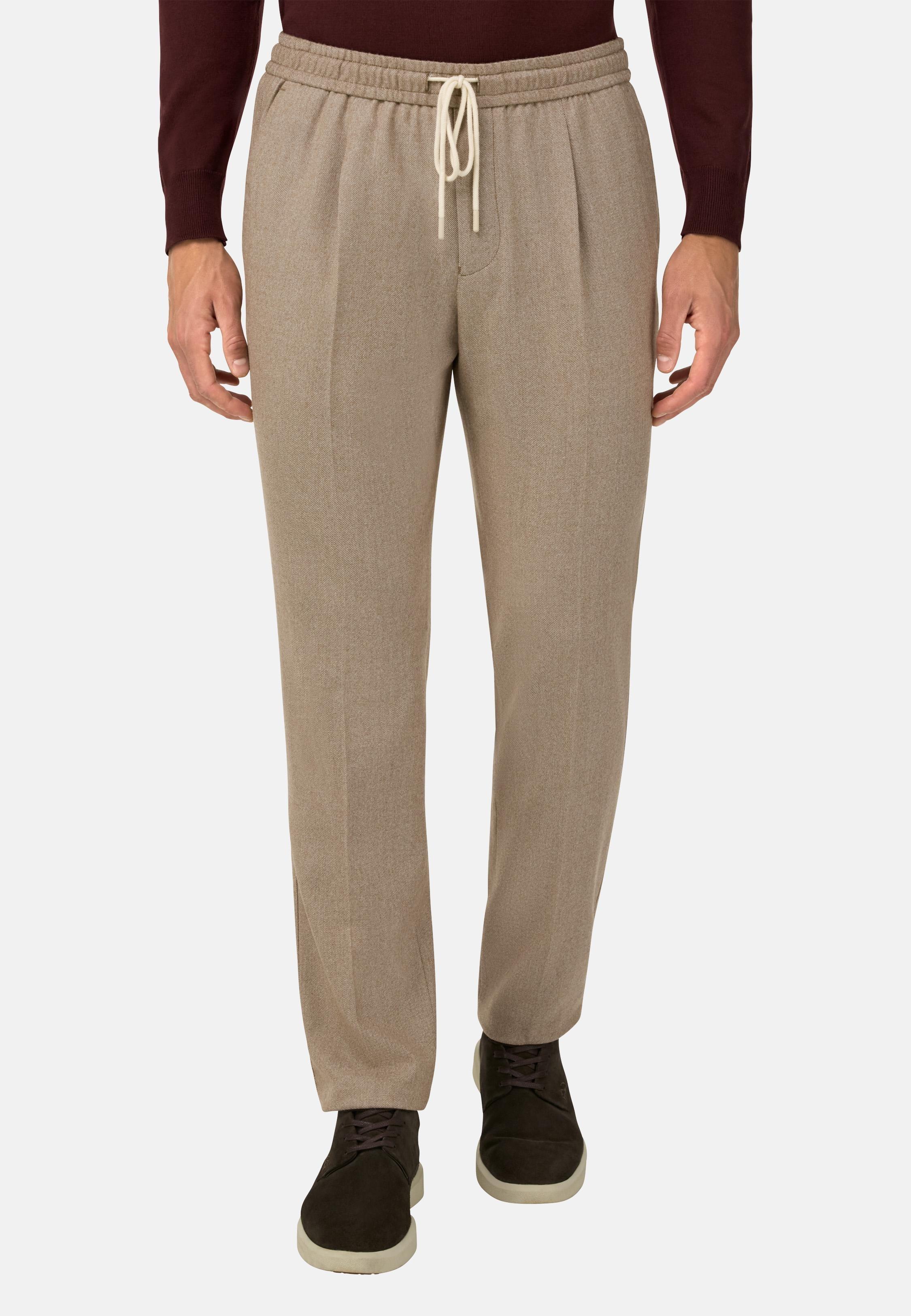 City Trousers in Flannel Brown, Taupe, medium