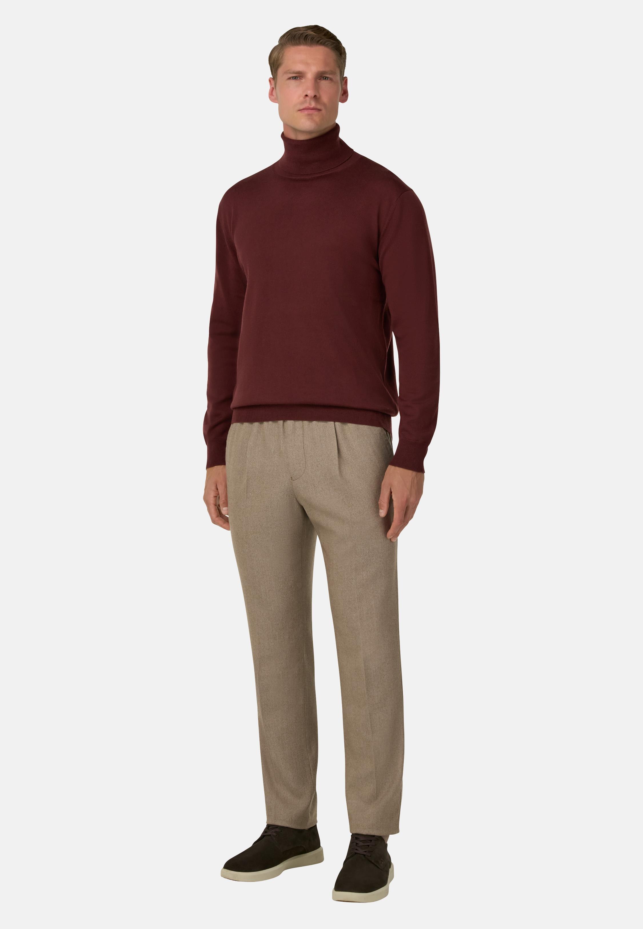 City Trousers in Flannel Brown, Taupe, medium