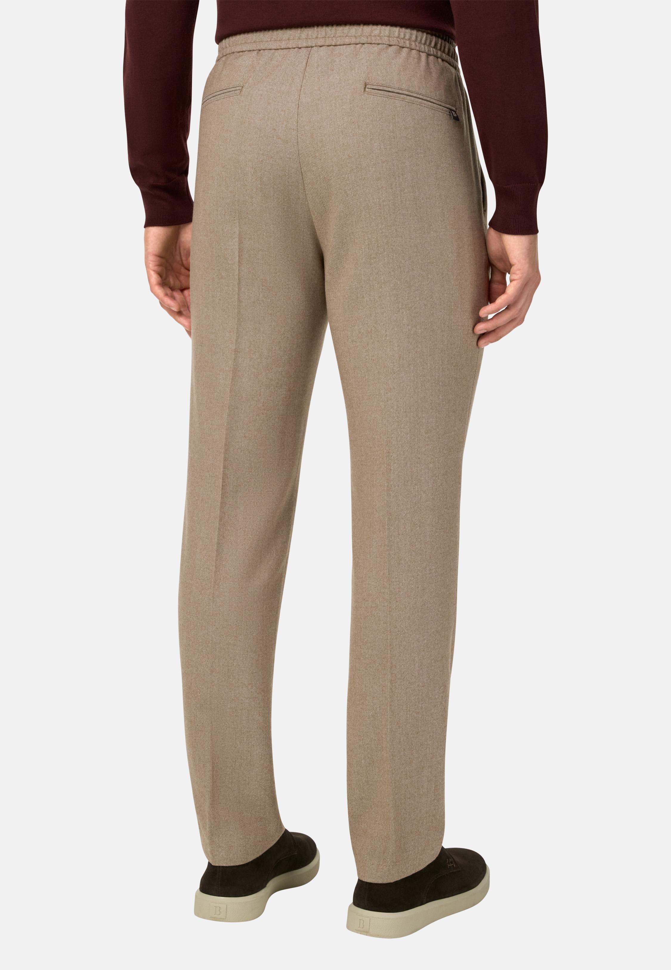 City Trousers in Flannel Brown, Taupe, medium