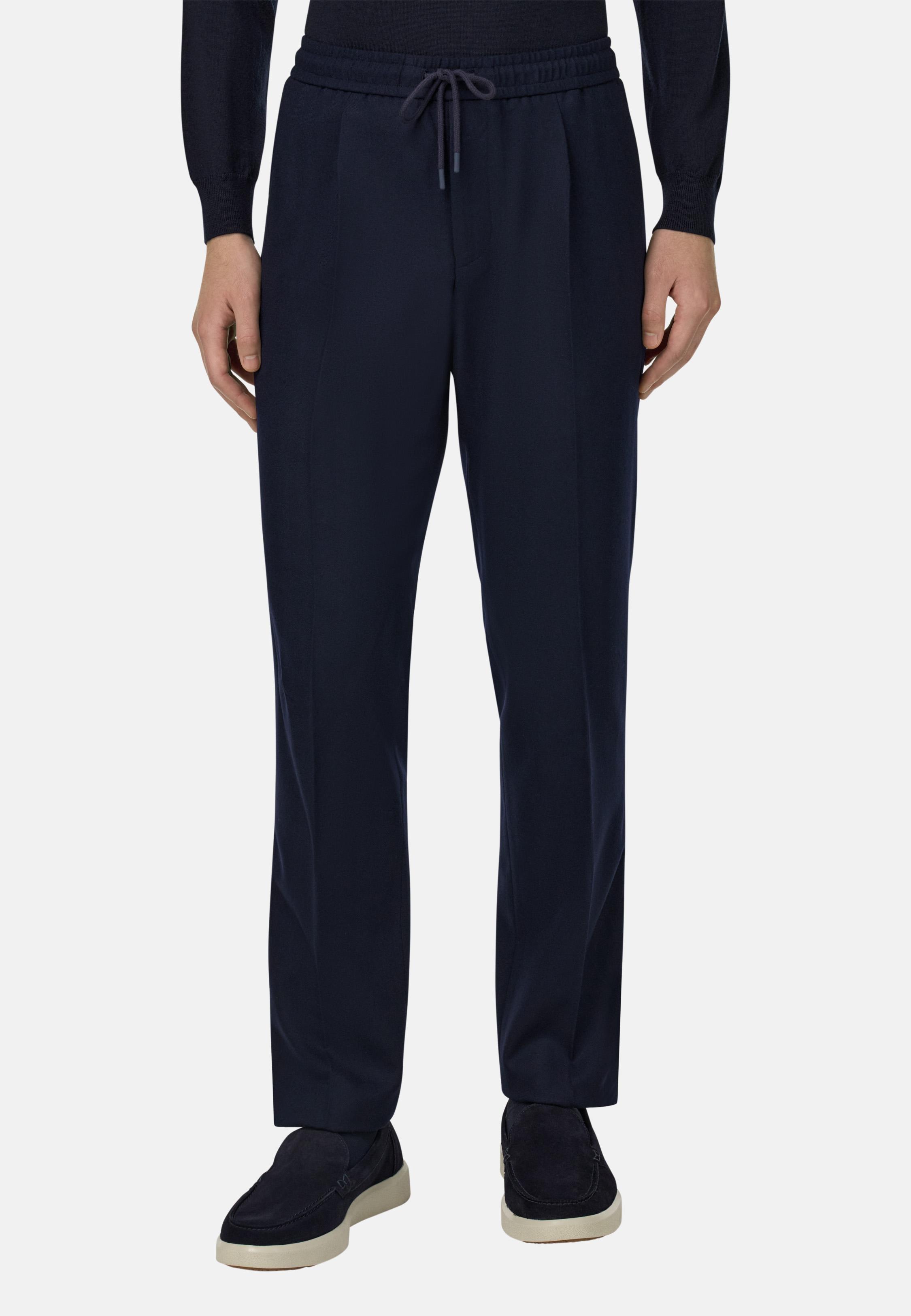 City Trousers In Flannel Blue, Navy blue, medium