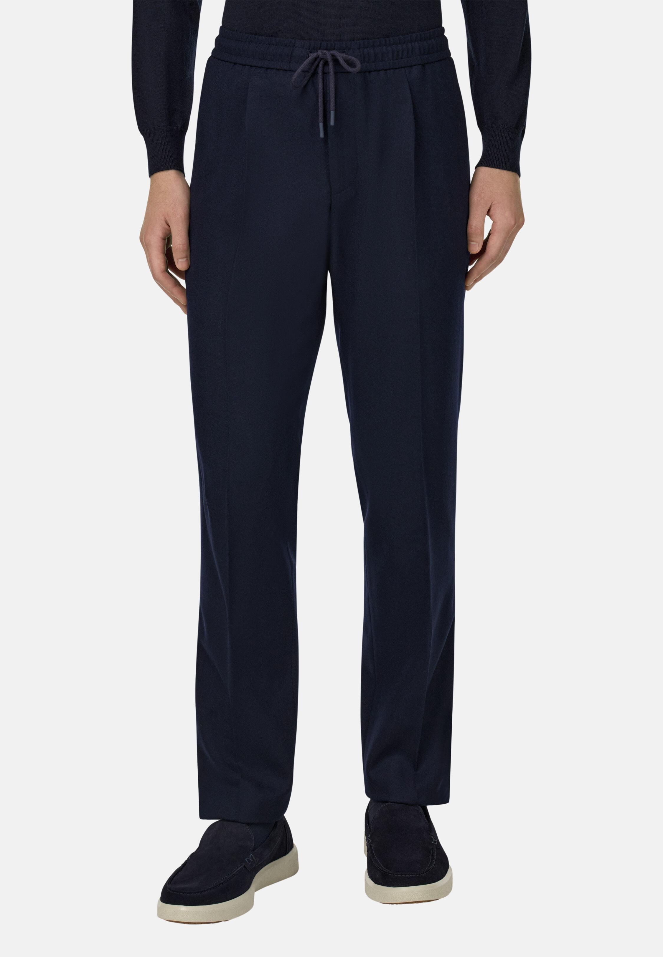 City Trousers In Flannel Blue, Navy blue, medium