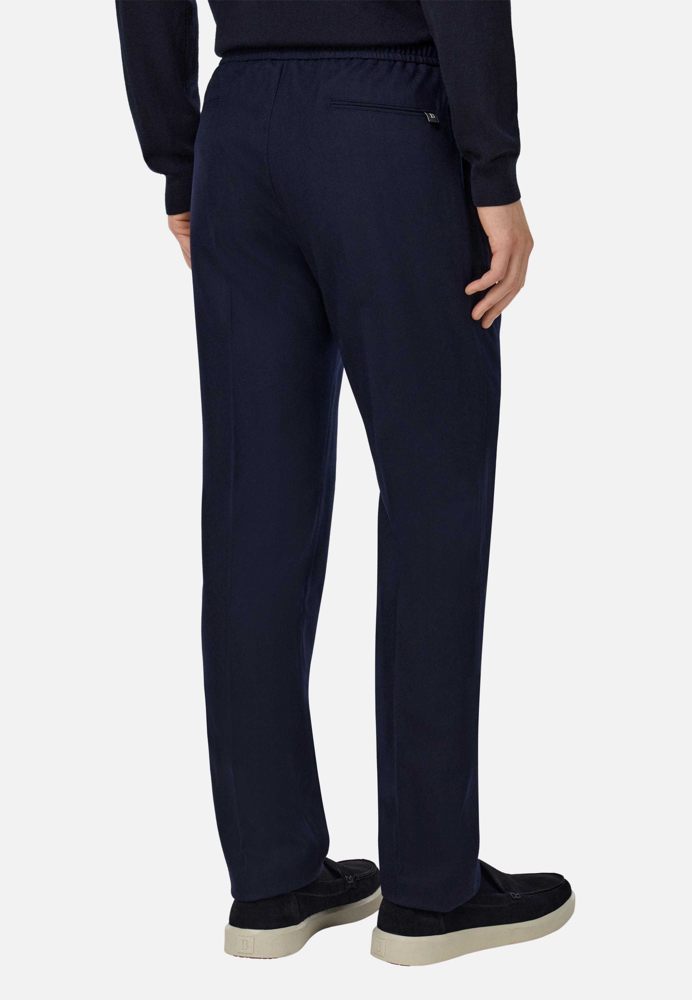 City Trousers In Flannel Blue, Navy blue, medium
