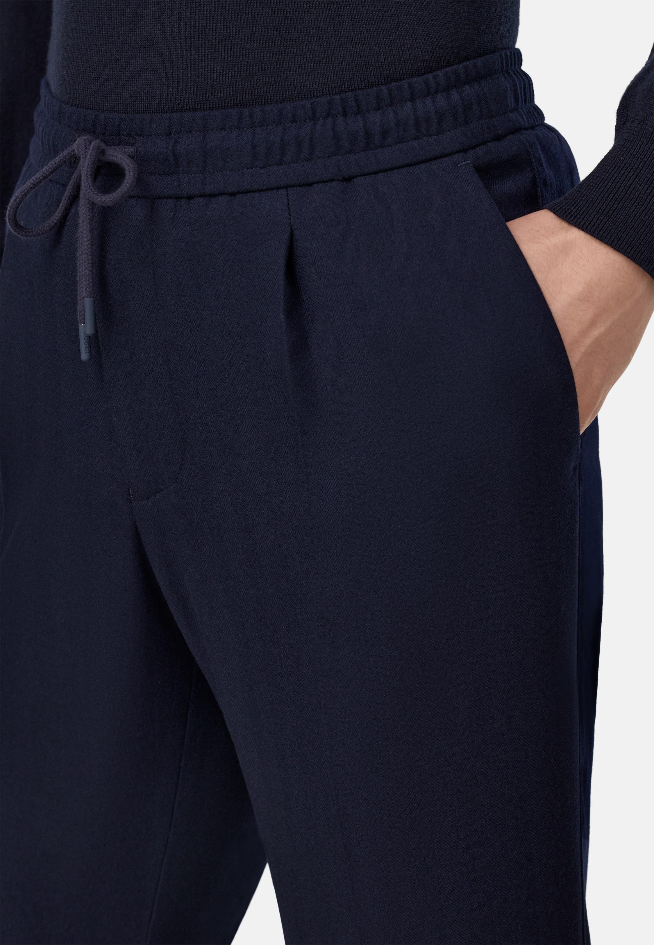 City Trousers In Flannel Blue, Navy blue, large image number 3