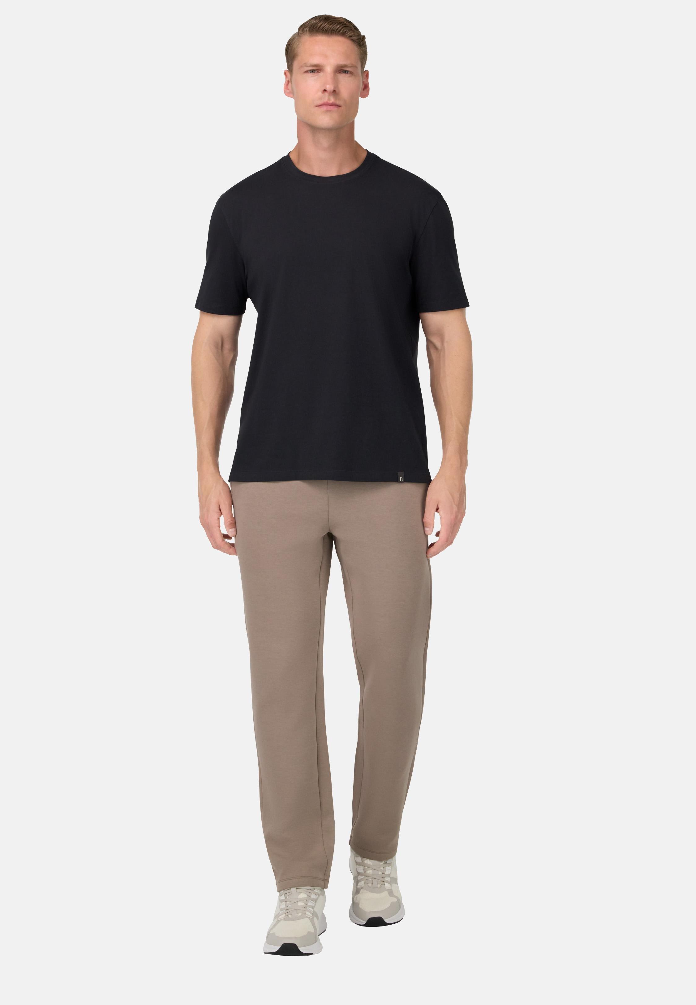 Cotton Blend Scuba Trousers Brown, , large image number 1