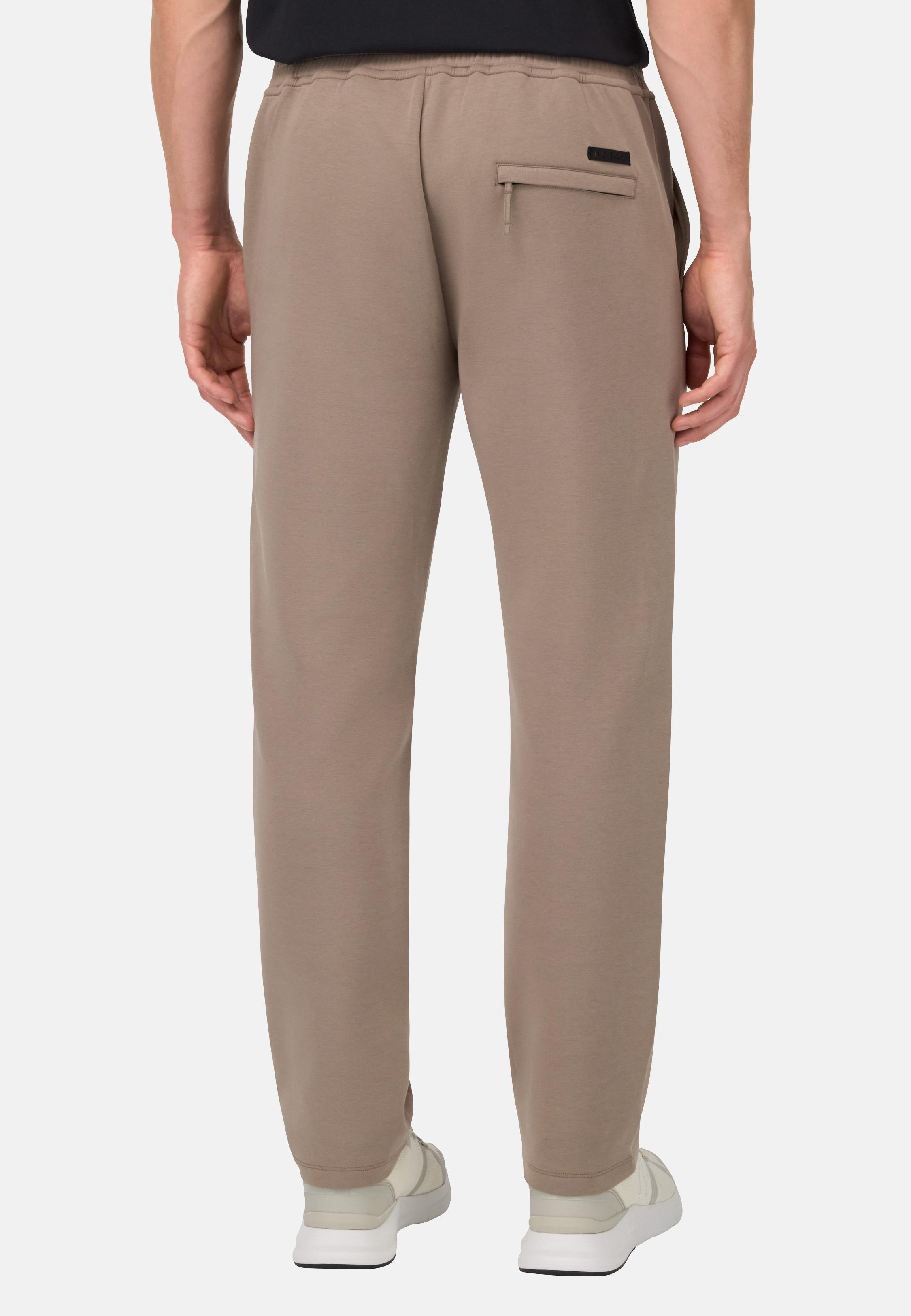 Cotton Blend Scuba Trousers Brown, , large image number 2