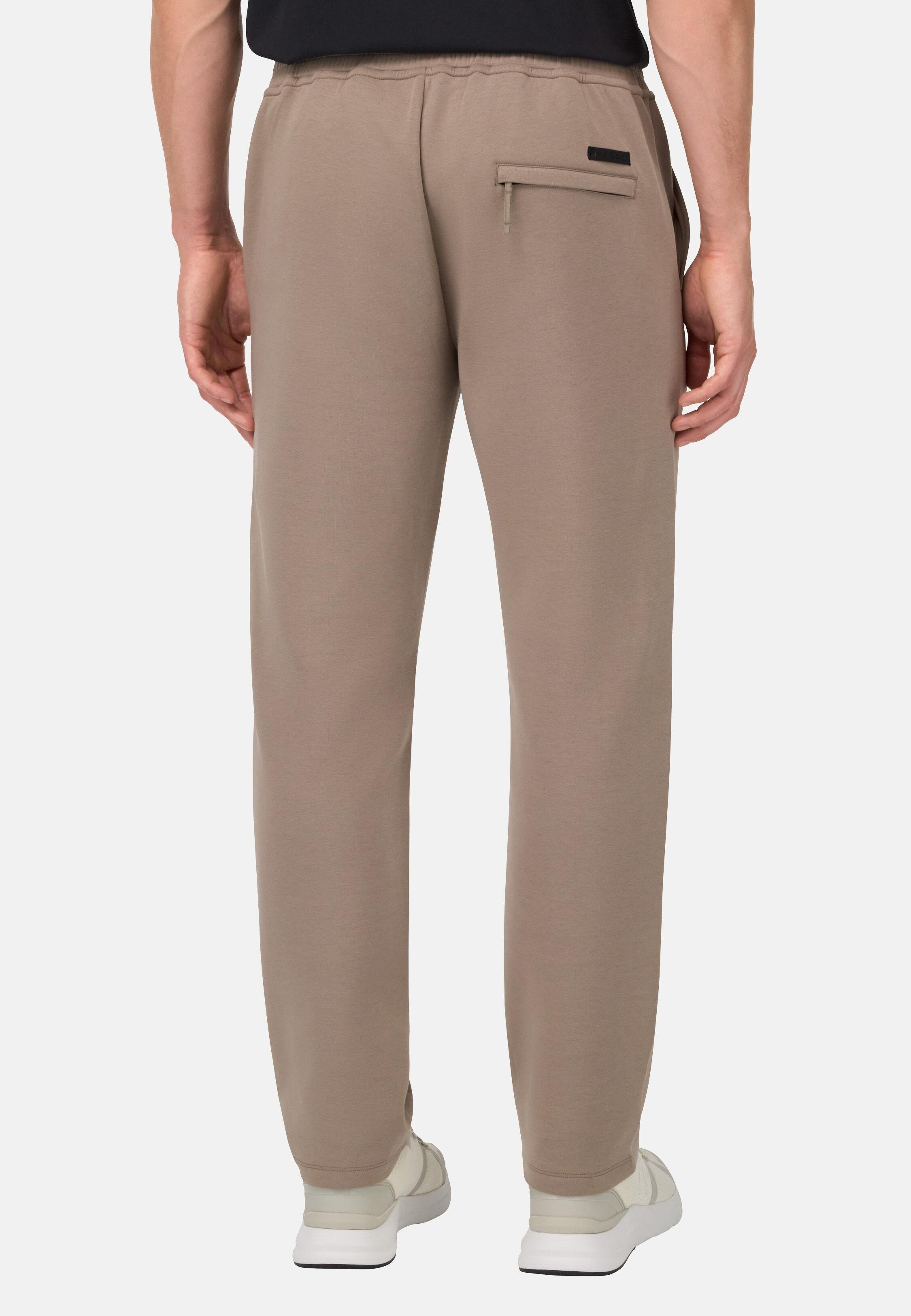 Cotton Blend Scuba Trousers Brown, Taupe, medium