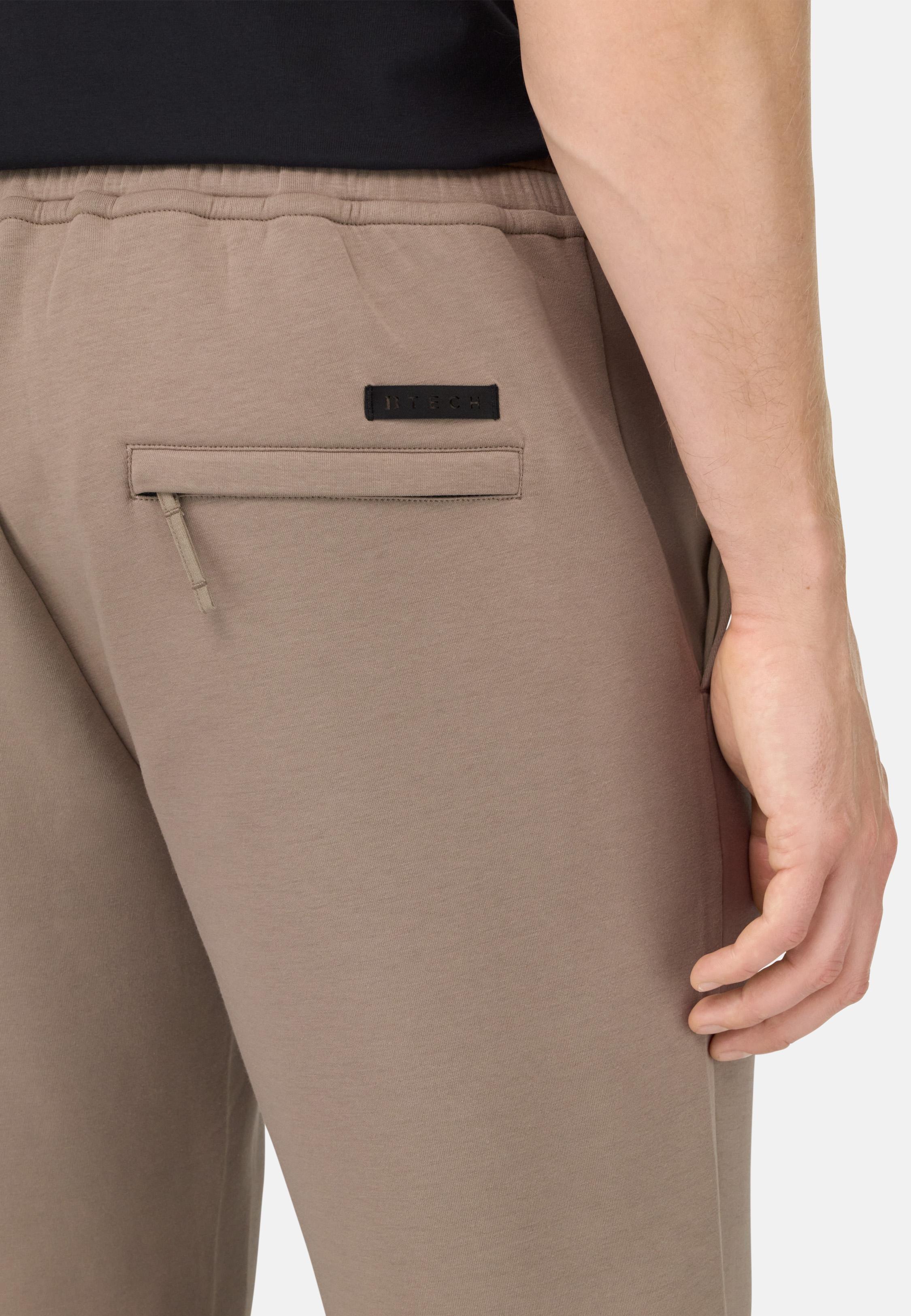 Cotton Blend Scuba Trousers Brown, , large image number 3