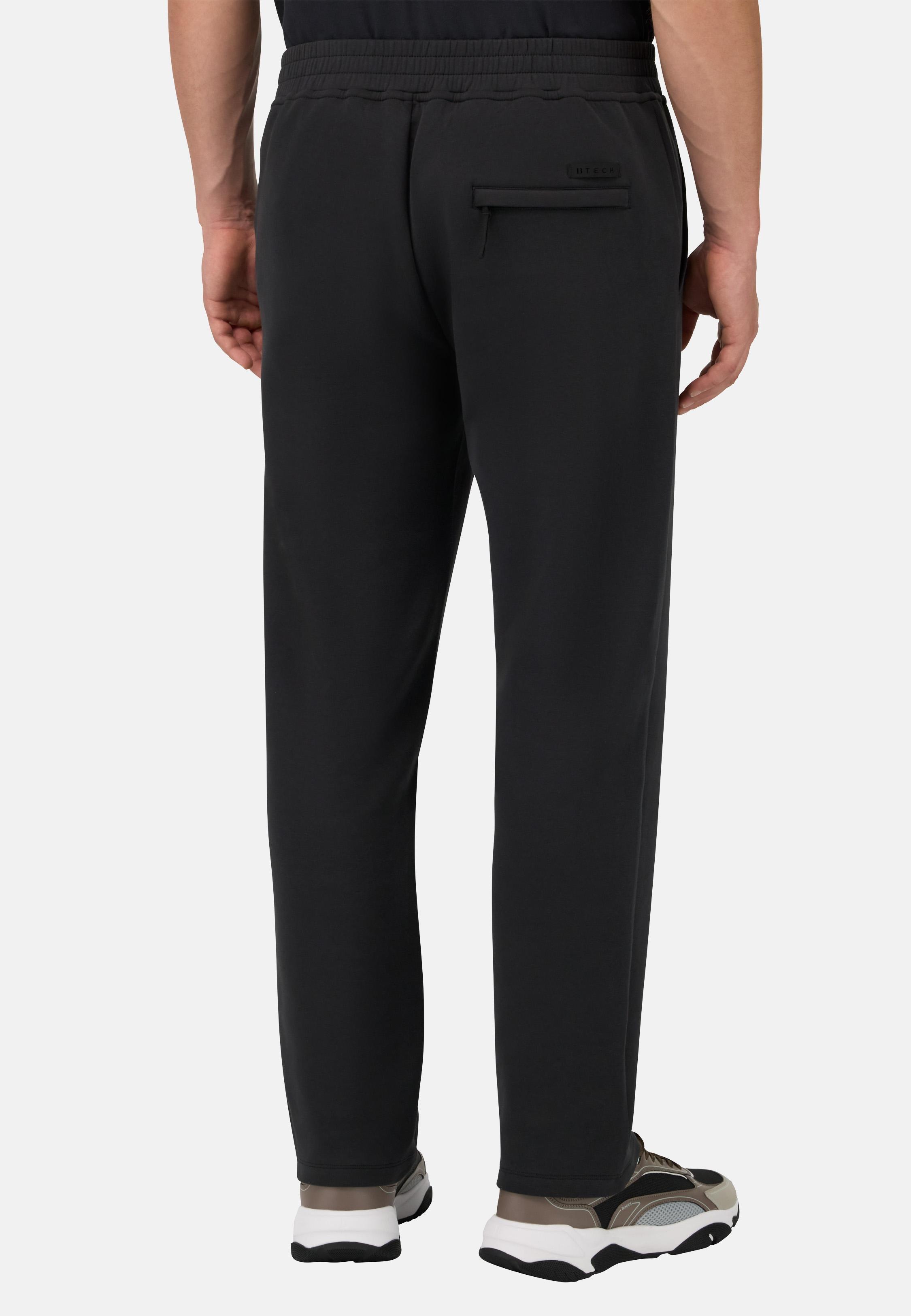 Cotton Blend Scuba Trousers Black, Black, medium