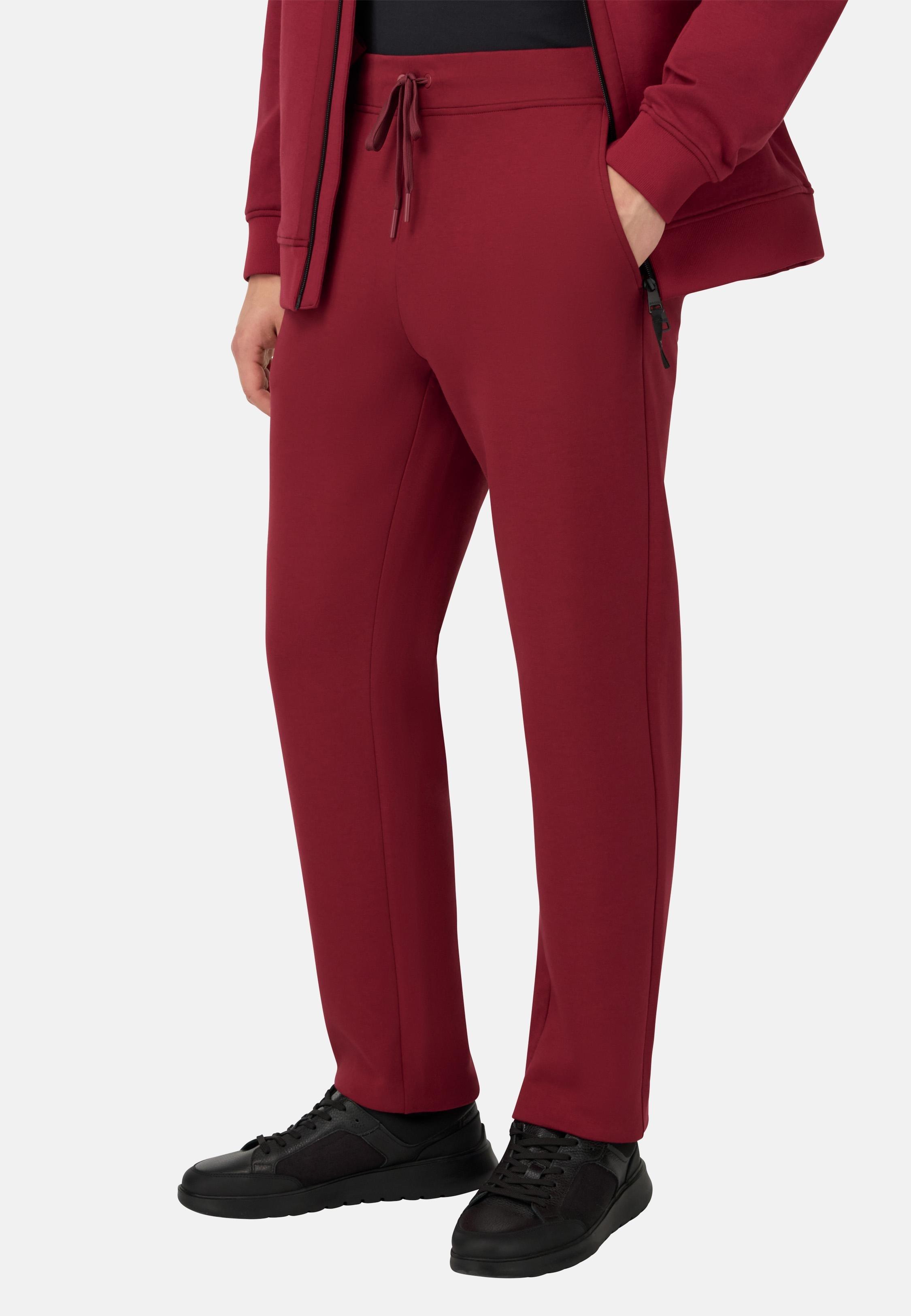 Cotton Blend Scuba Trousers Red, , large image number 0