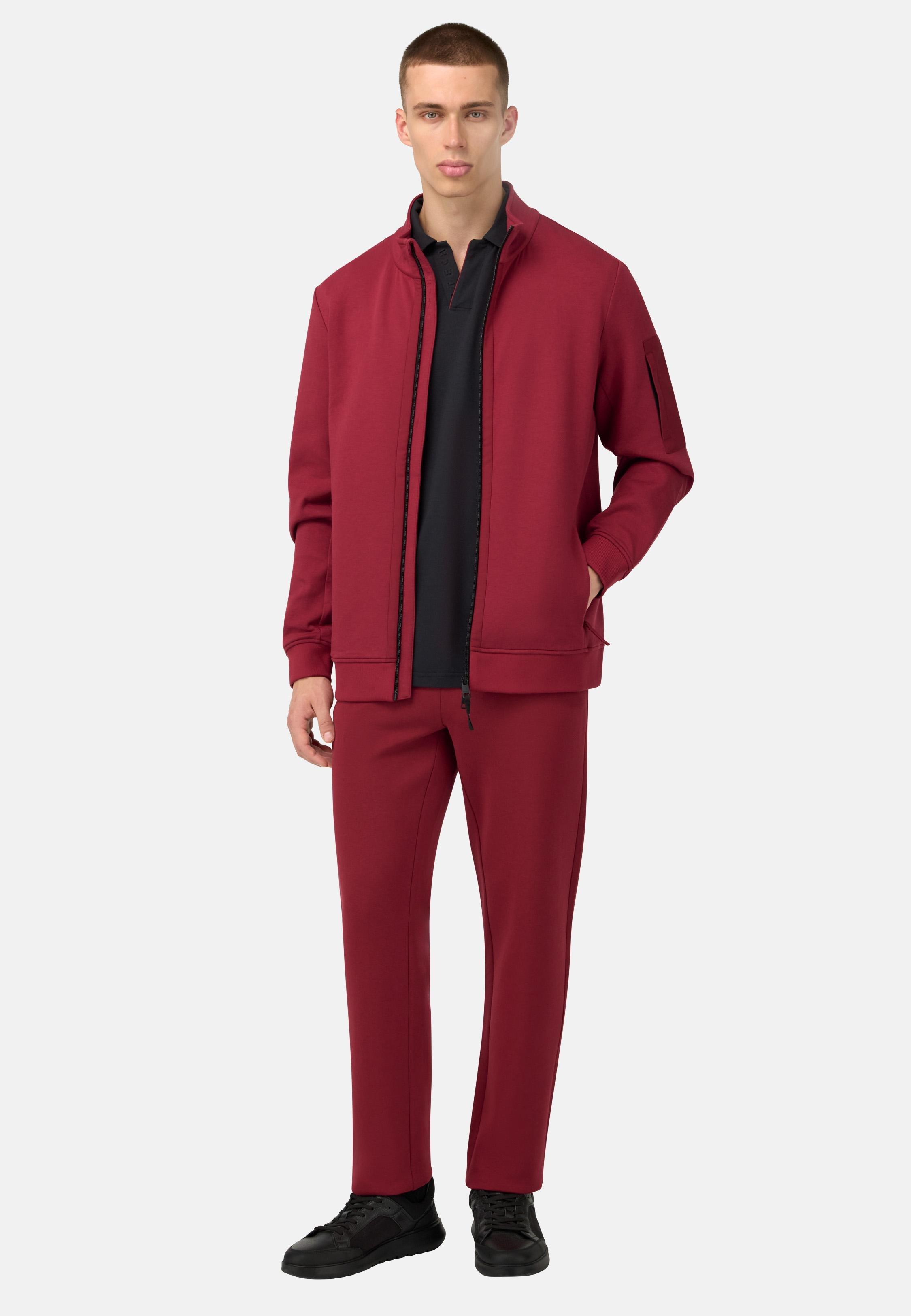 Cotton Blend Scuba Trousers Red, , large image number 1