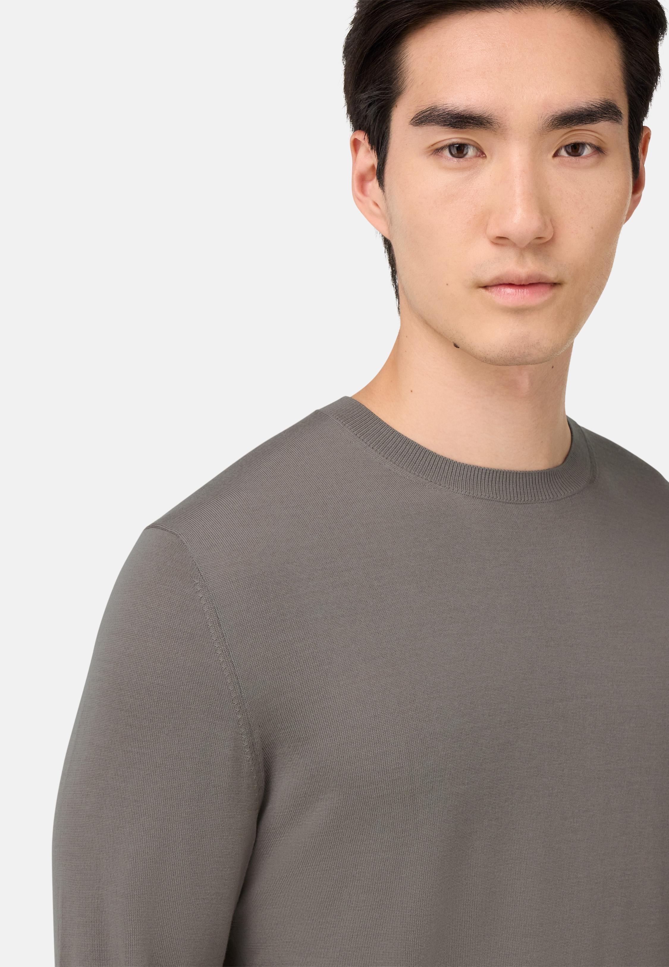 BROWN Super Fine Merino Wool Crew Neck Jumper, , large image number 2